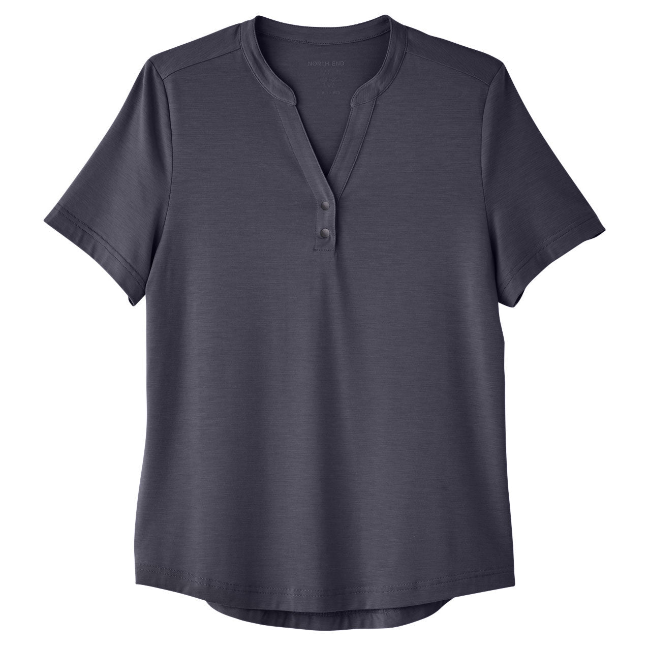 Black Stretch Henley Shirt - North End - Moisture Wicking