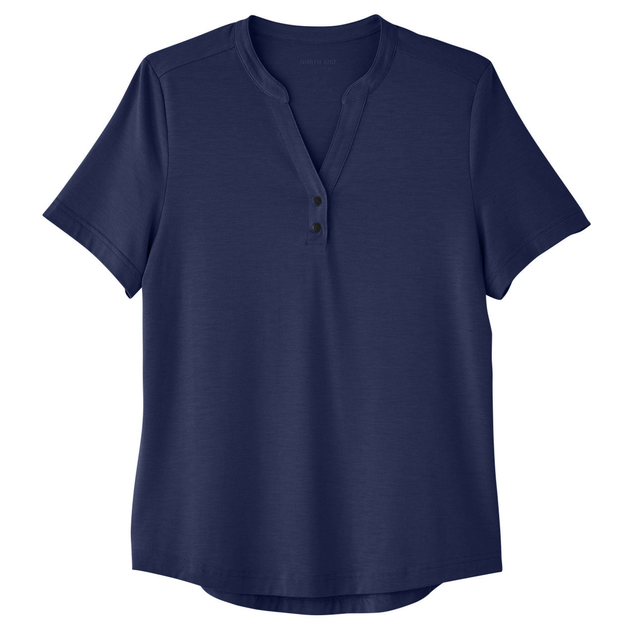 Black Stretch Henley Shirt - North End - Moisture Wicking
