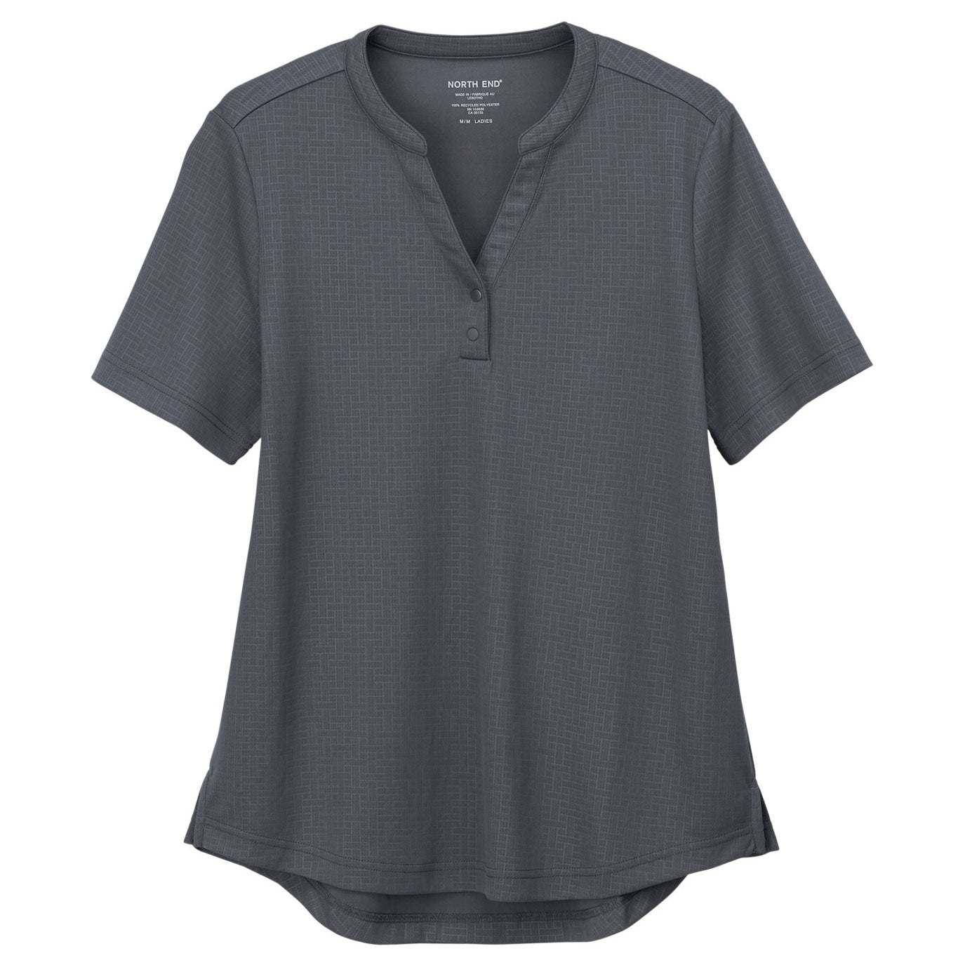 Black Henley Shirts - North End - Recycled Fabric