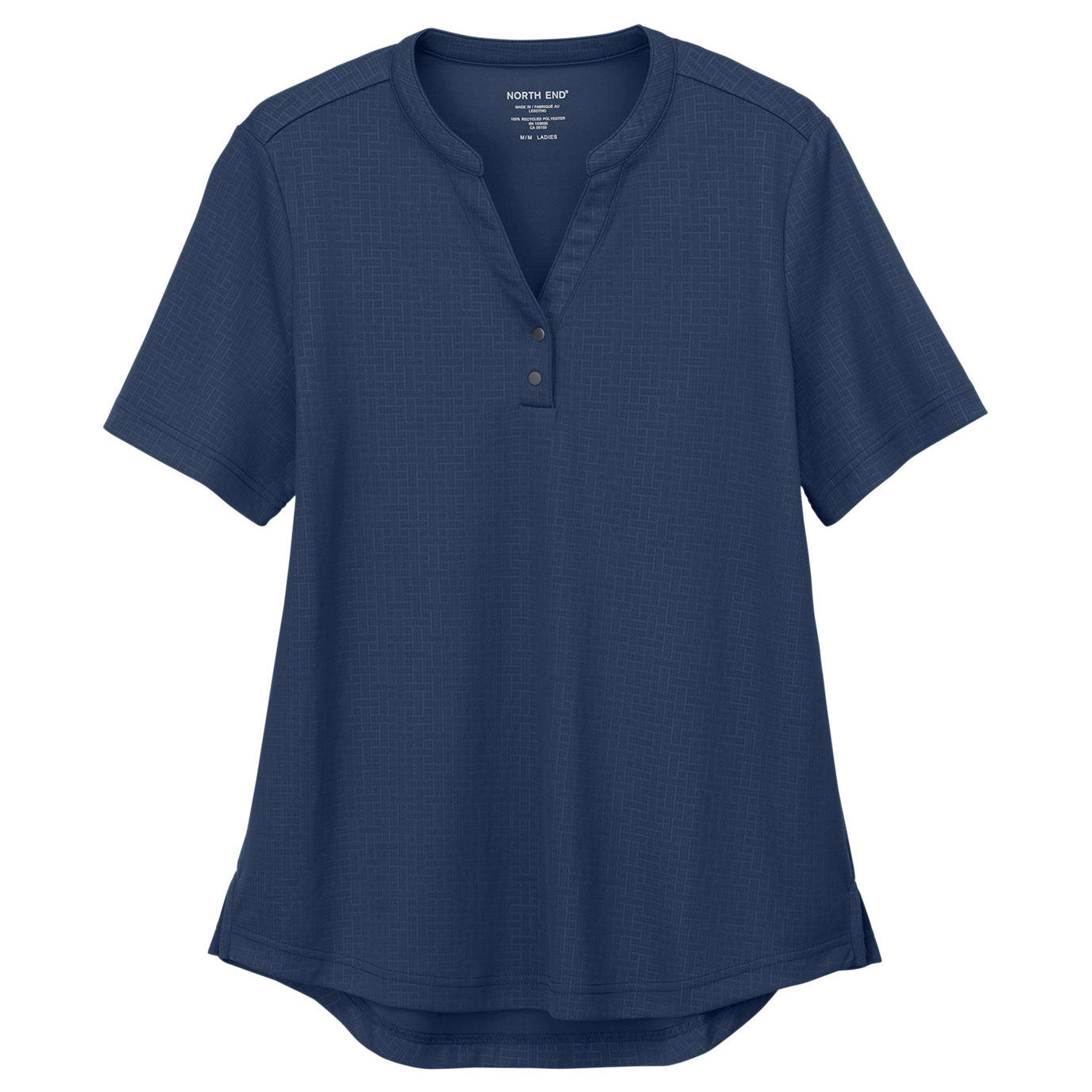 Black Henley Shirts - North End - Recycled Fabric