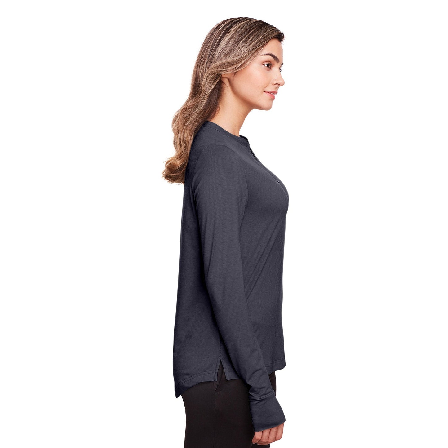Black Henley Shirt - North End - Stretch Performance