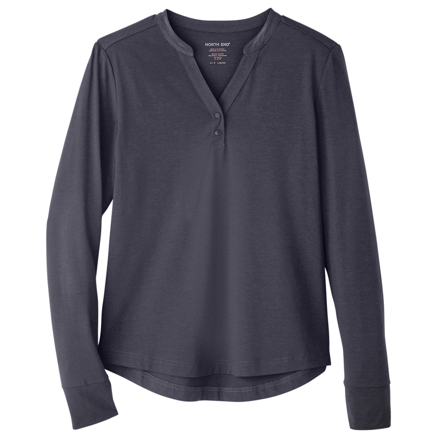 Black Henley Shirt - North End - Stretch Performance