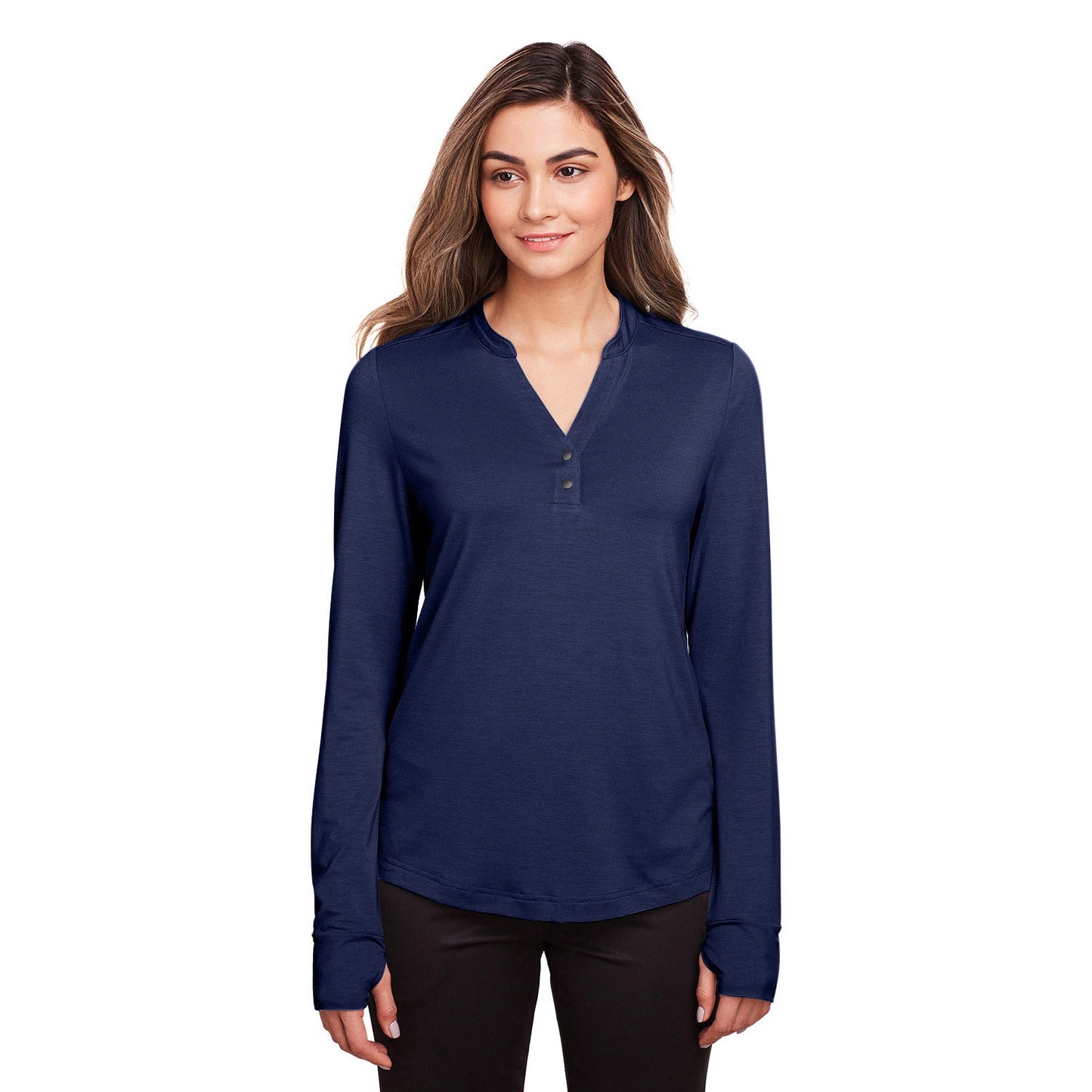Black Henley Shirt - North End - Stretch Performance
