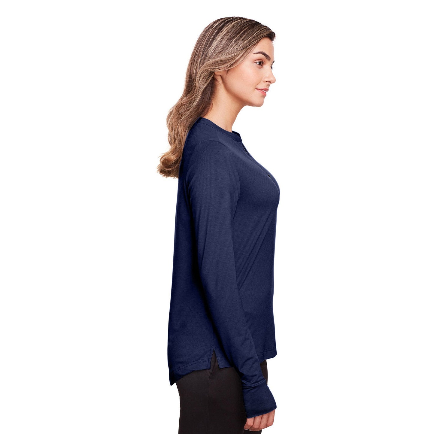 Black Henley Shirt - North End - Stretch Performance