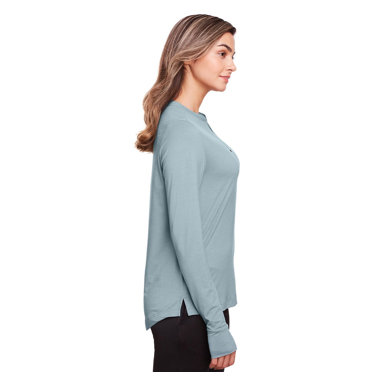 Black Henley Shirt - North End - Stretch Performance