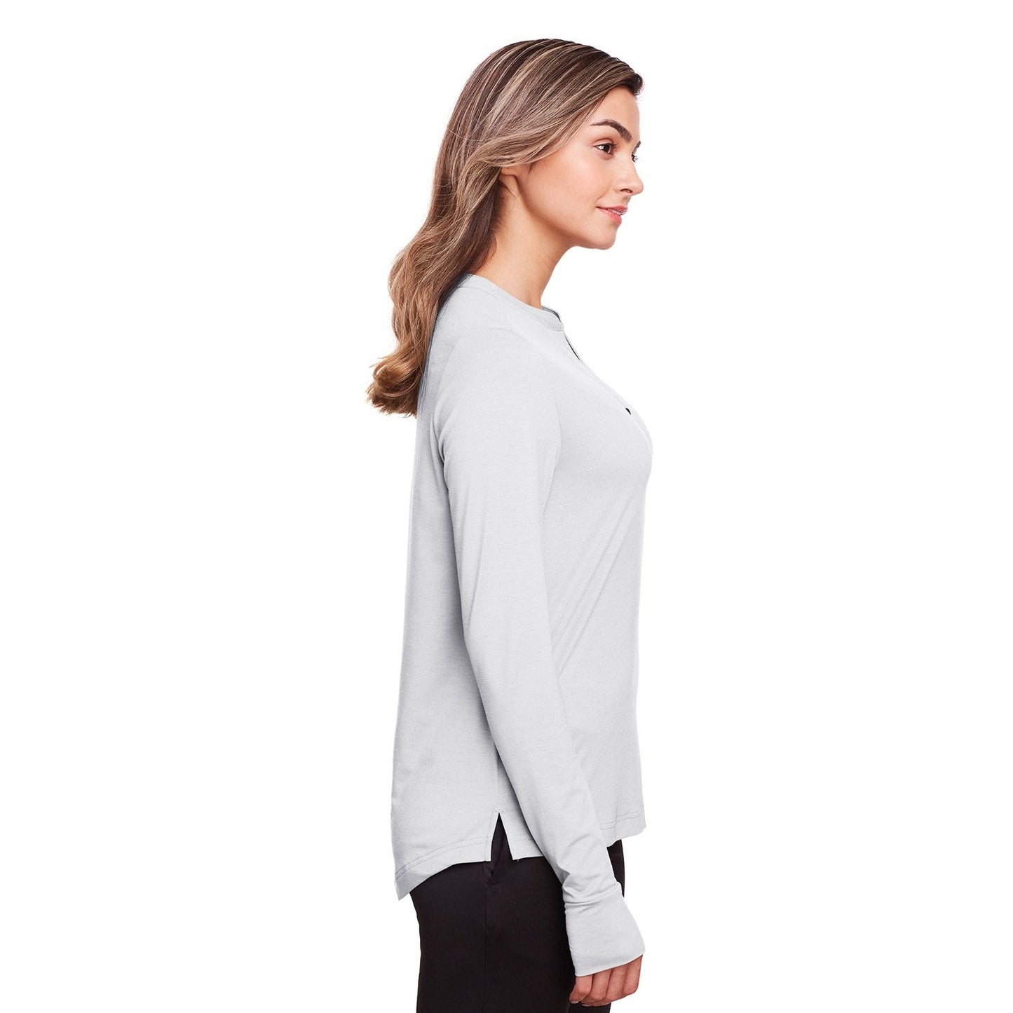 Black Henley Shirt - North End - Stretch Performance