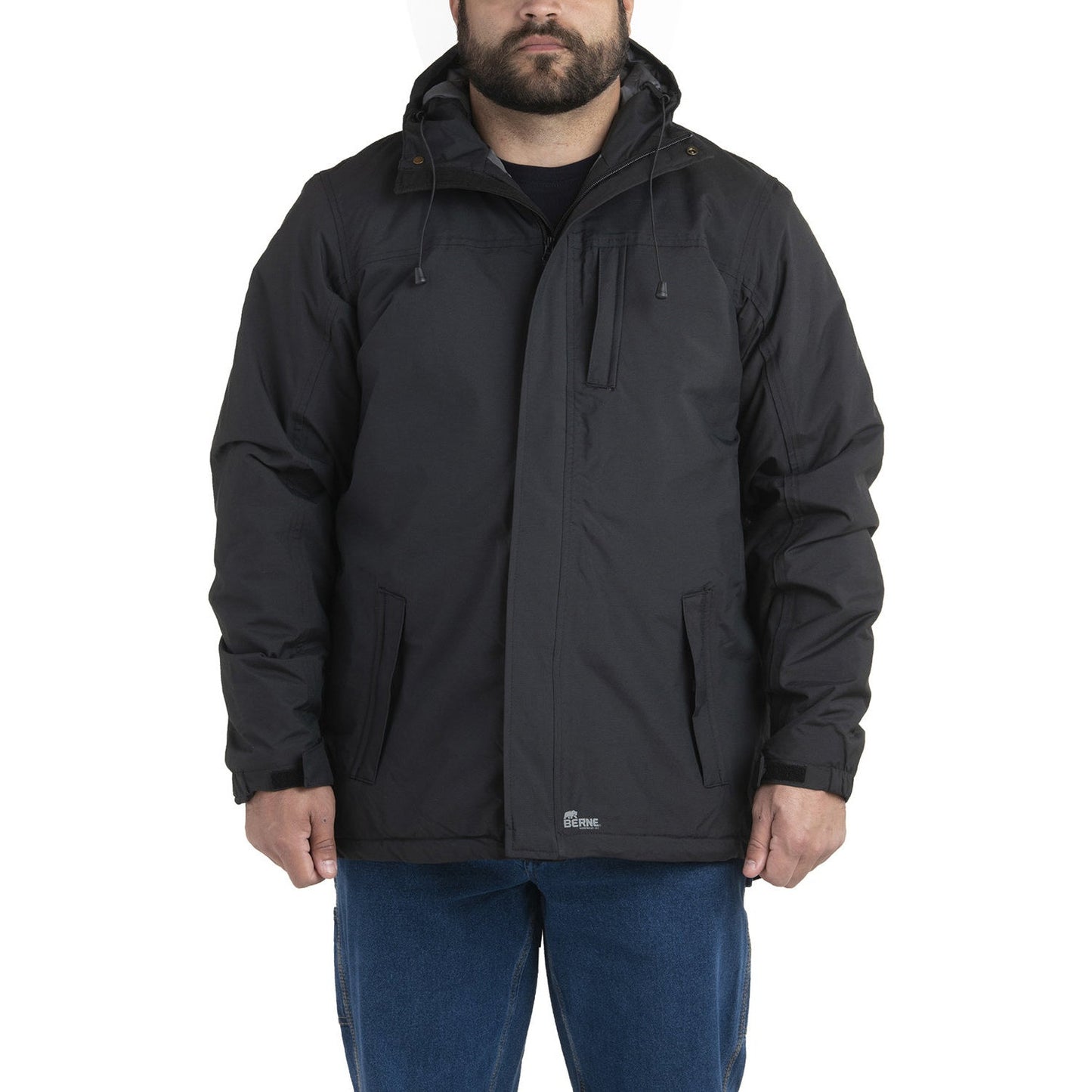 Black Waterproof Jacket - Berne - Durable Nylon