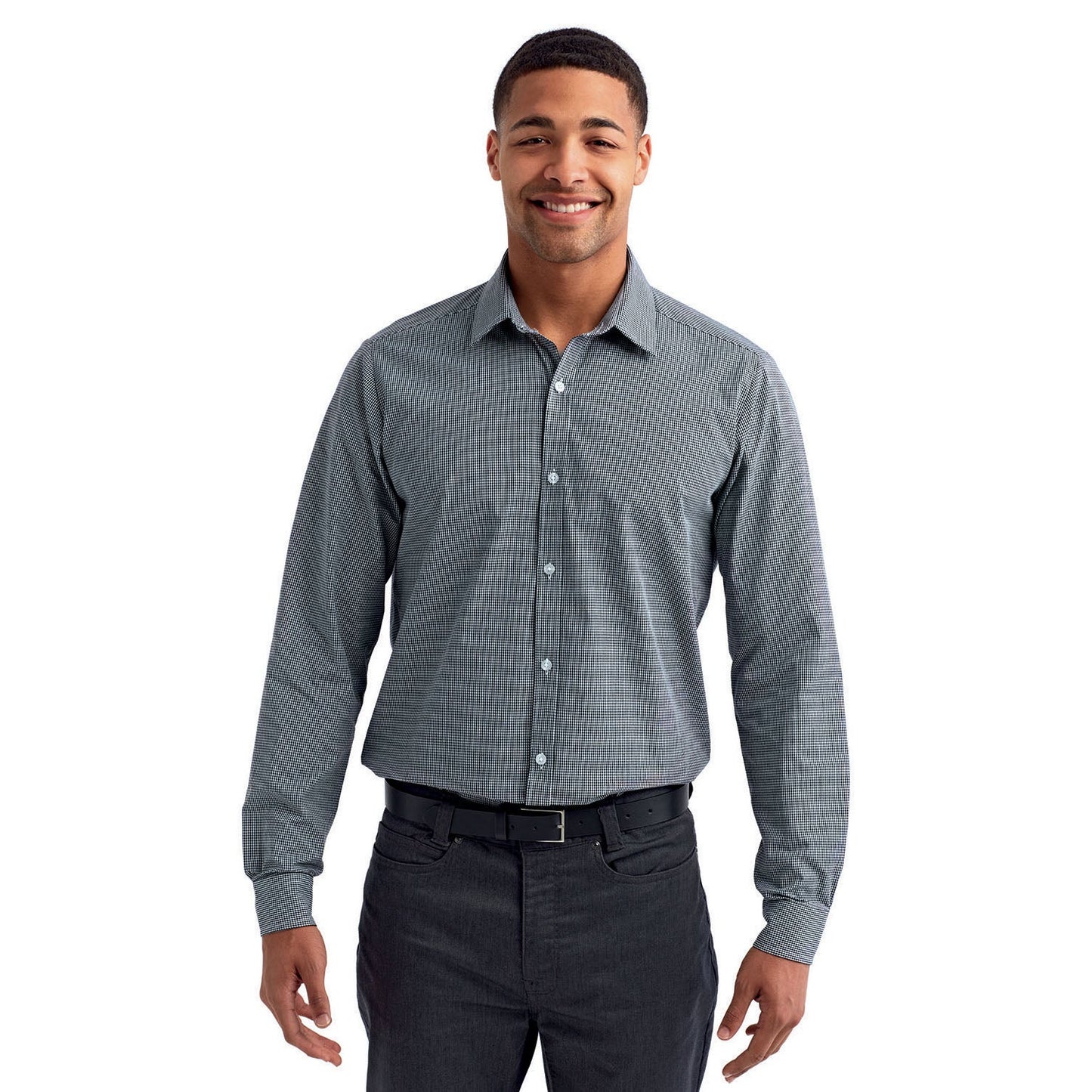 Black/White Button Up Shirt - Reprime - Gingham Cotton