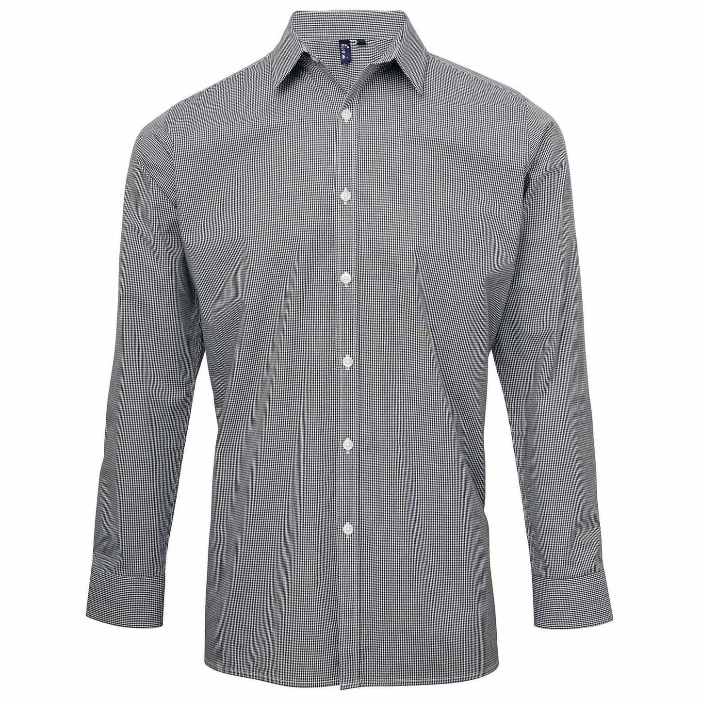 Black/White Button Up Shirt - Reprime - Gingham Cotton