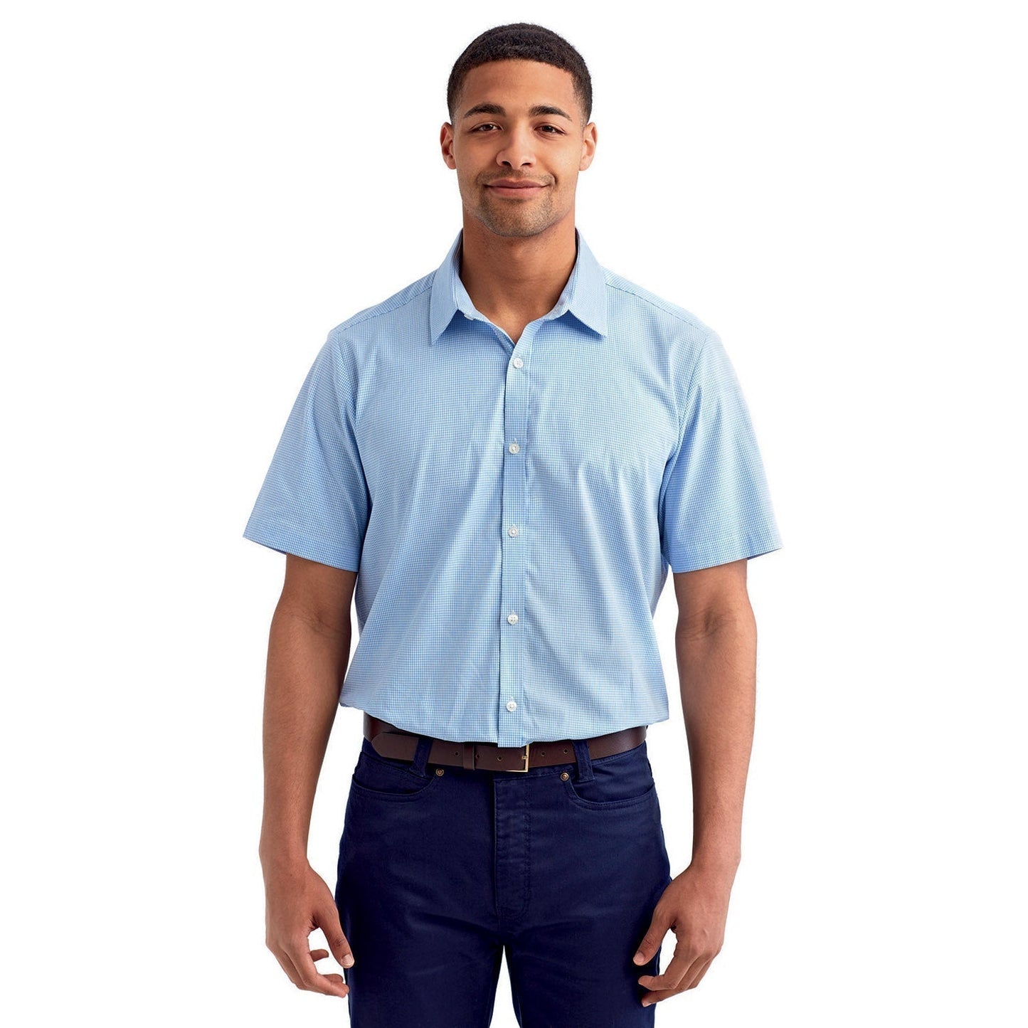 Black/White Button Up Shirt - Reprime - Microcheck Cotton