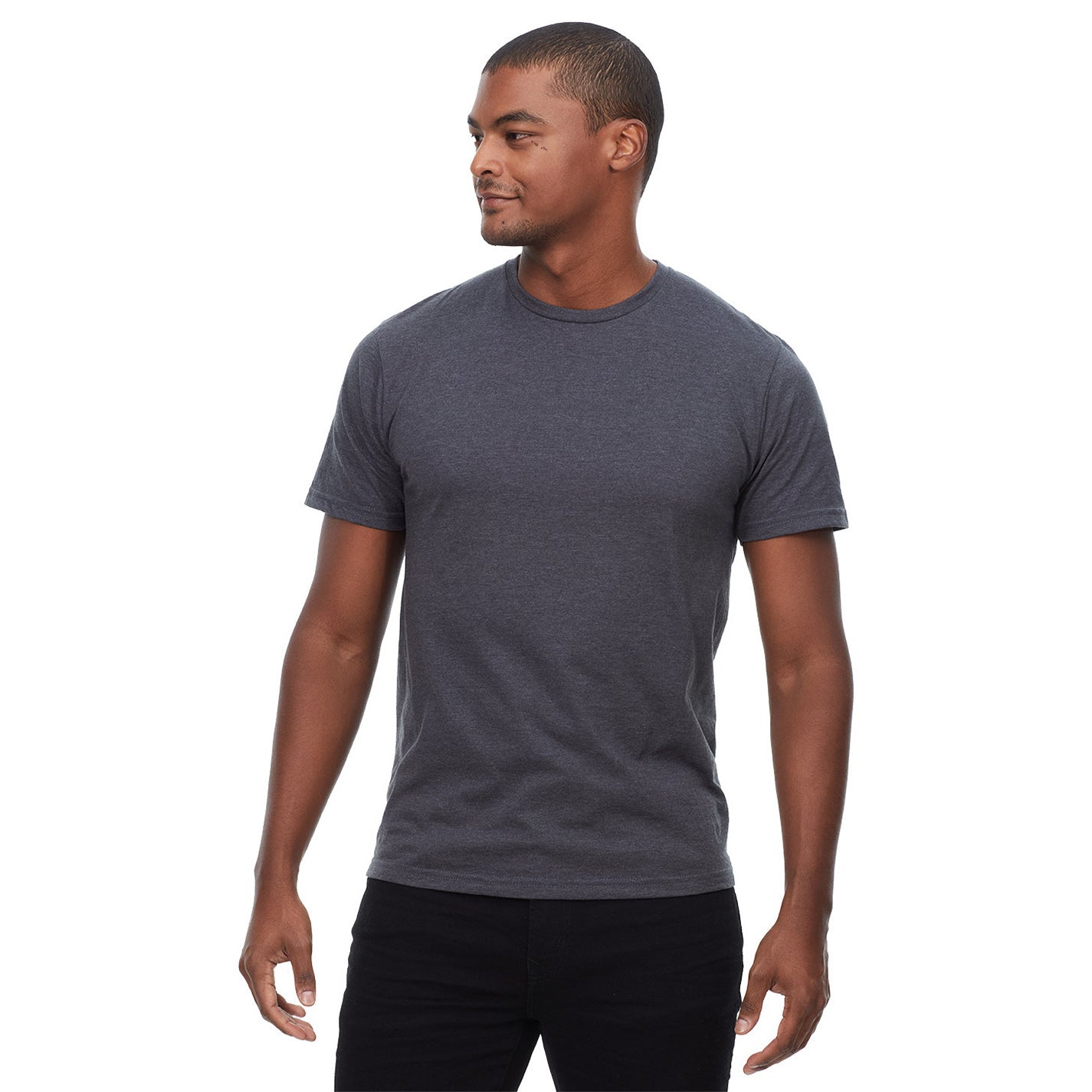 Heather Black T-Shirts - Threadfast - Soft Cvc Blend