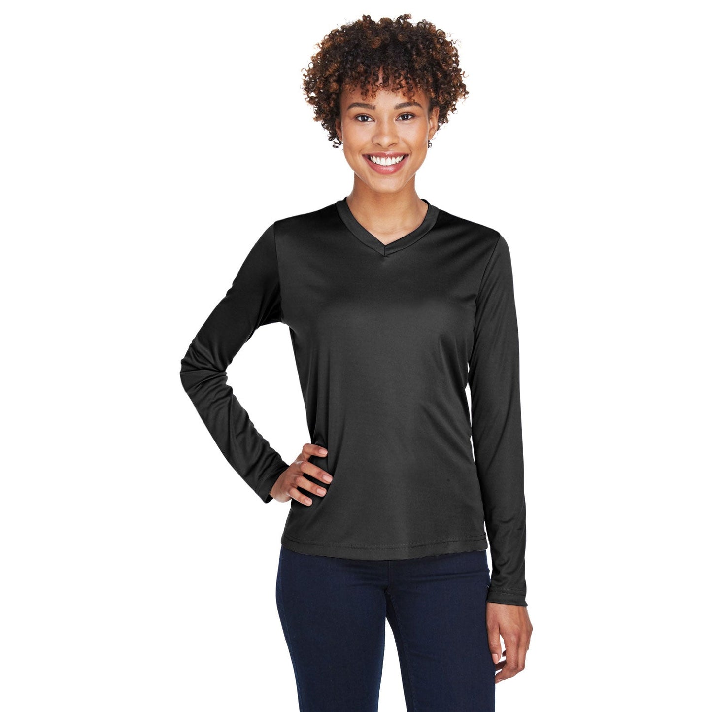 Black T-Shirts - Team 365 - Moisture-Wicking Fabric