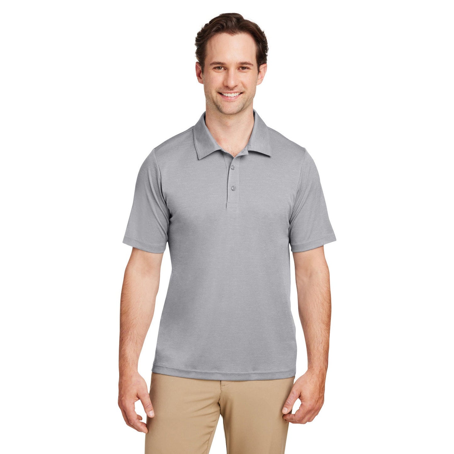 Black Heather Polo - Team 365 - Moisture-Wicking Fabric