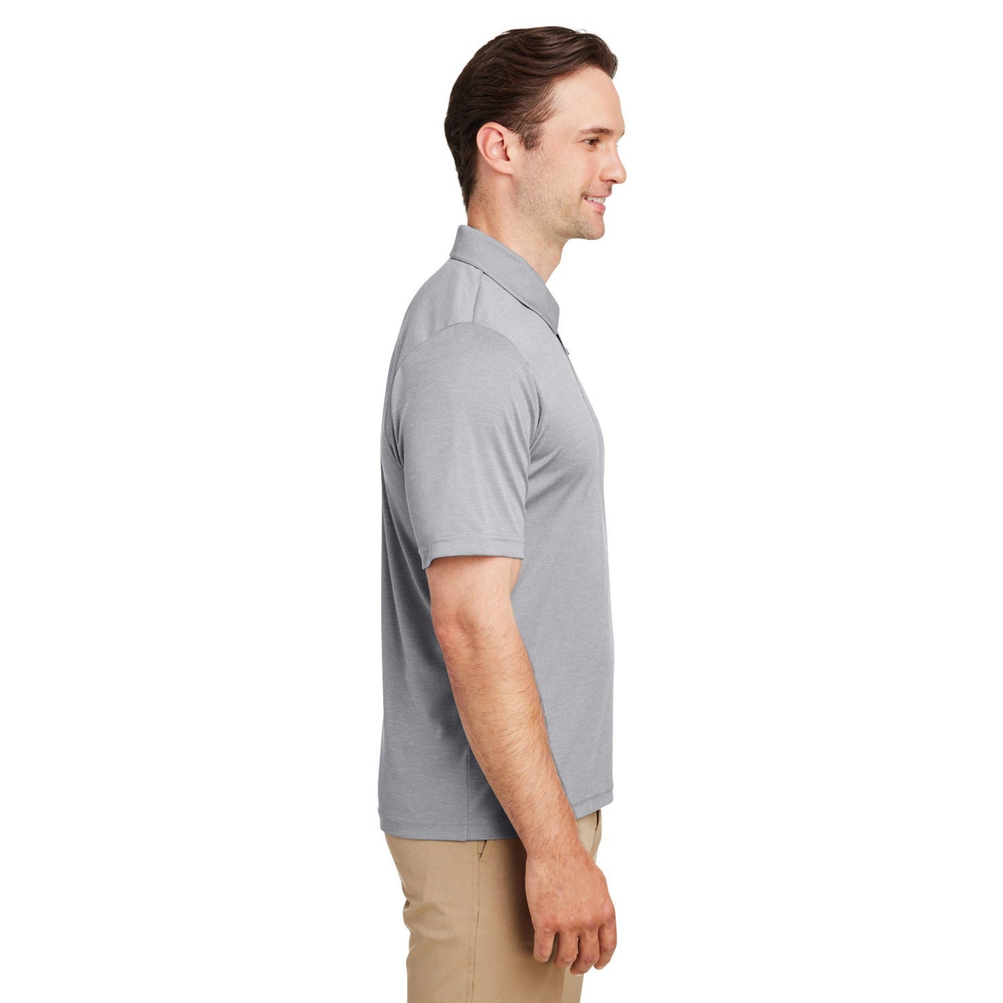 Black Heather Polo - Team 365 - Moisture-Wicking Fabric