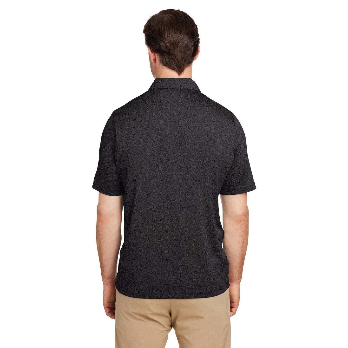 Black Heather Polo - Team 365 - Moisture-Wicking Fabric