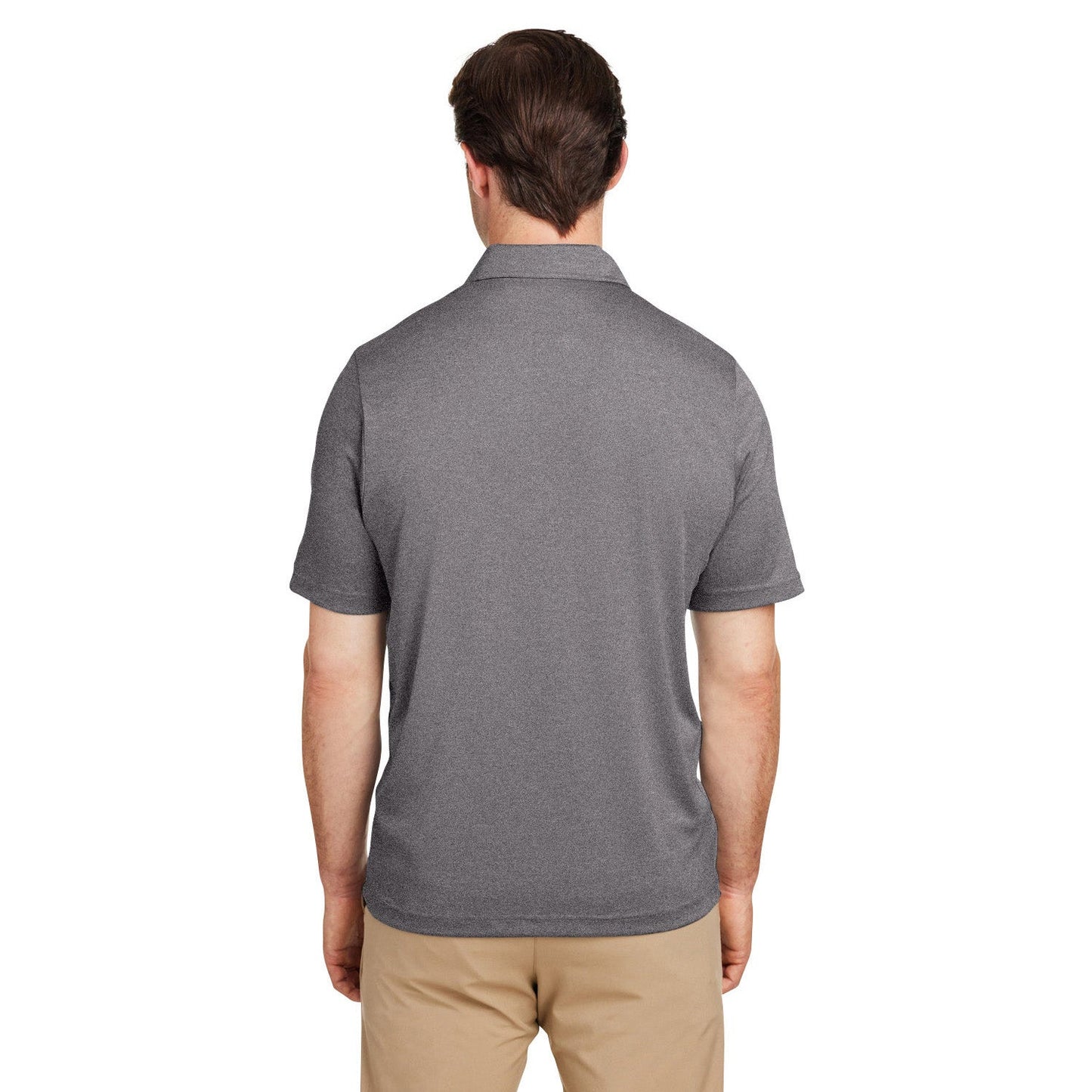 Black Heather Polo - Team 365 - Moisture-Wicking Fabric