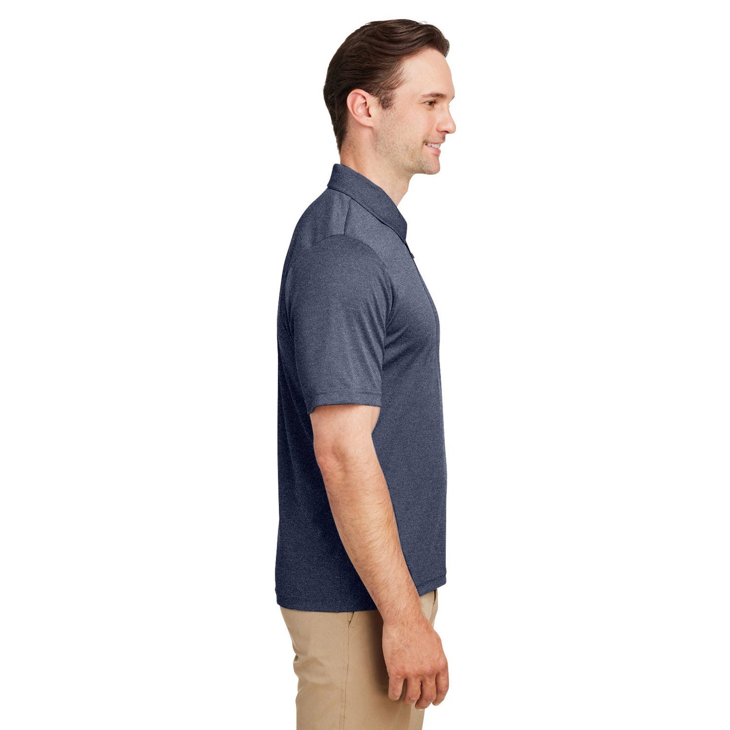 Black Heather Polo - Team 365 - Moisture-Wicking Fabric