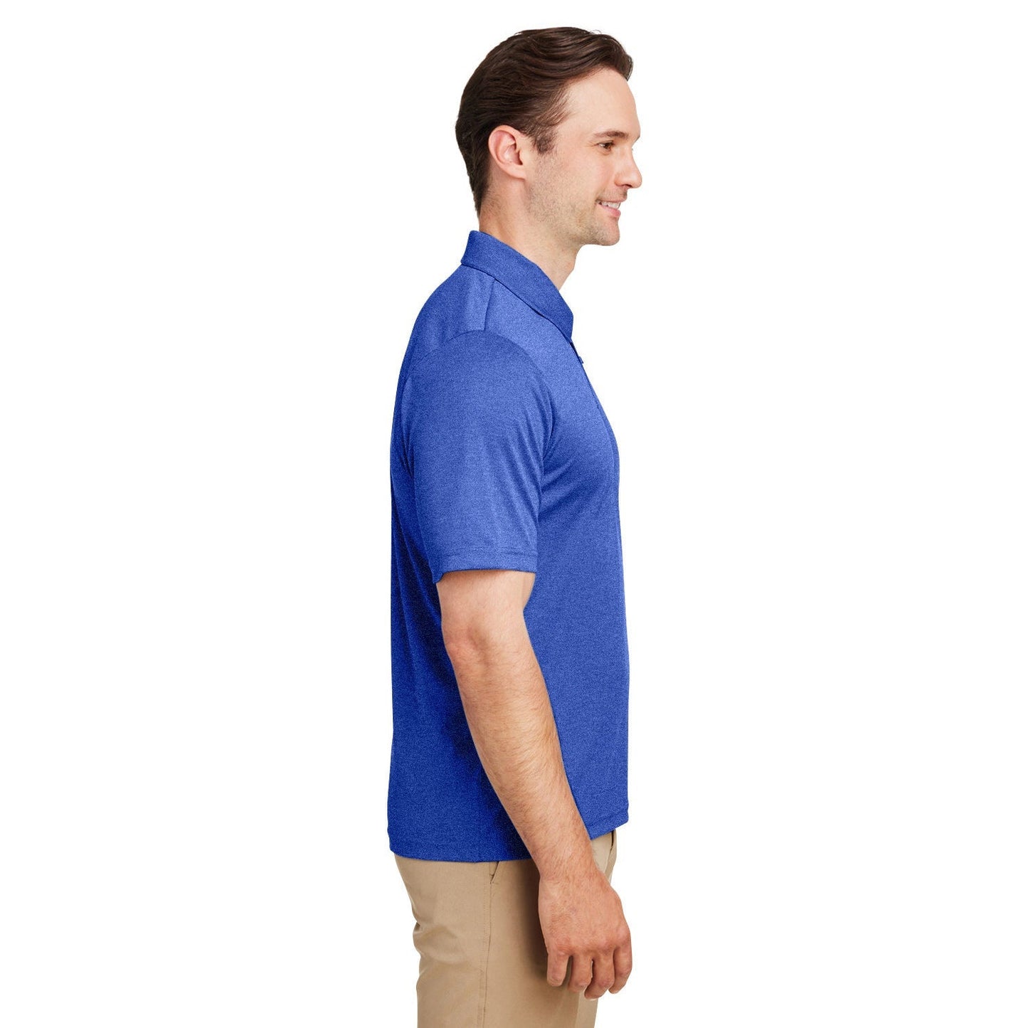 Black Heather Polo - Team 365 - Moisture-Wicking Fabric