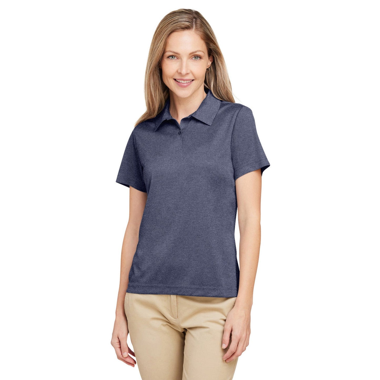 Black Heather Polo - Team 365 - Sonic Performance