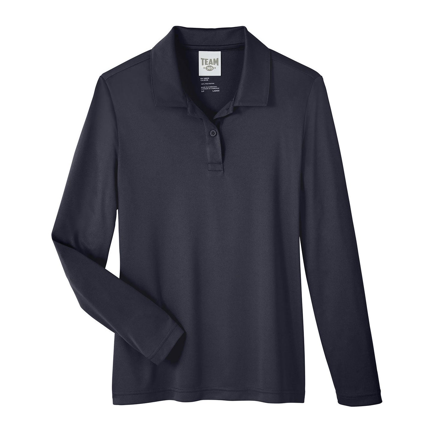 Black Polo Shirts - Team 365 - Ladies Performance Poly
