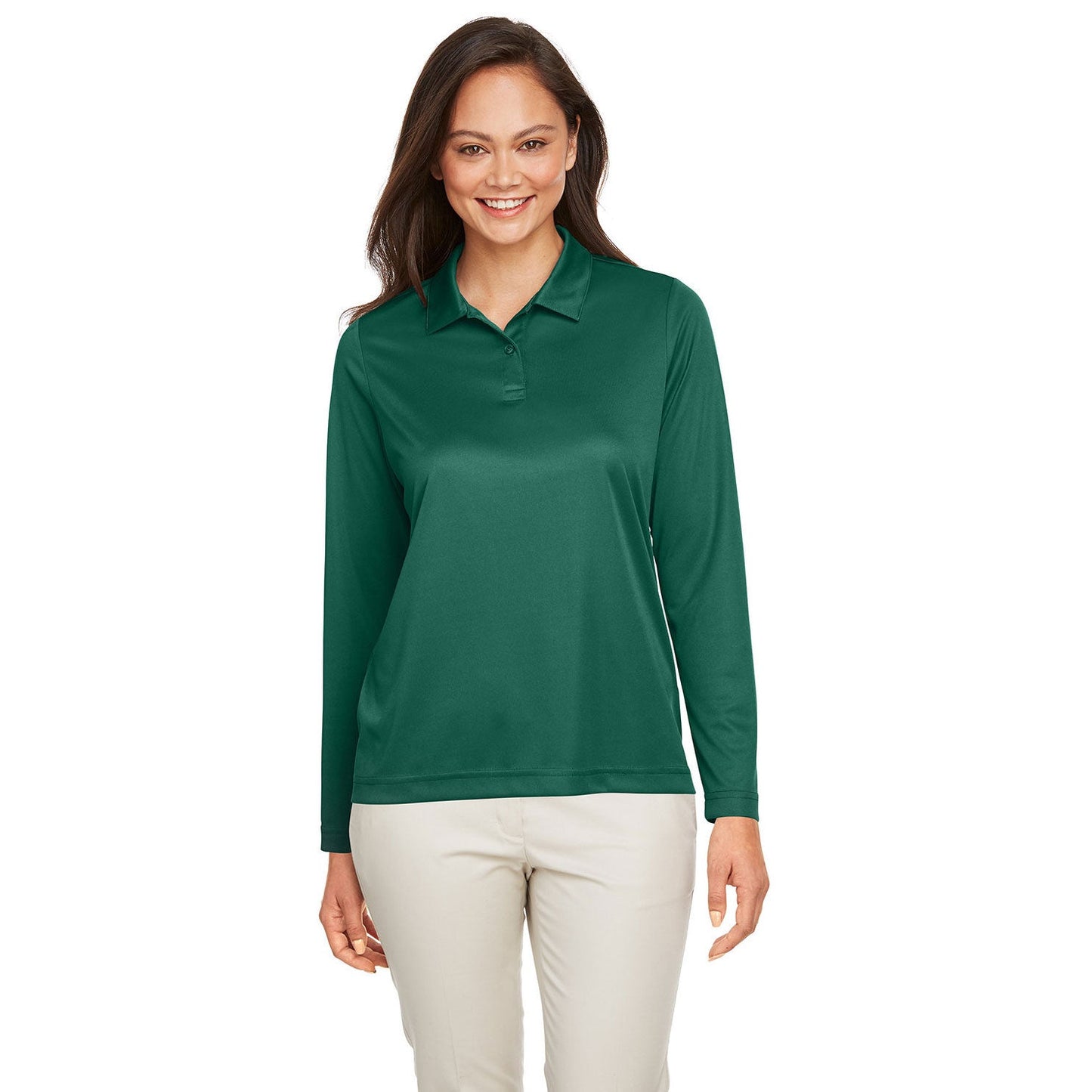 Black Polo Shirts - Team 365 - Ladies Performance Poly