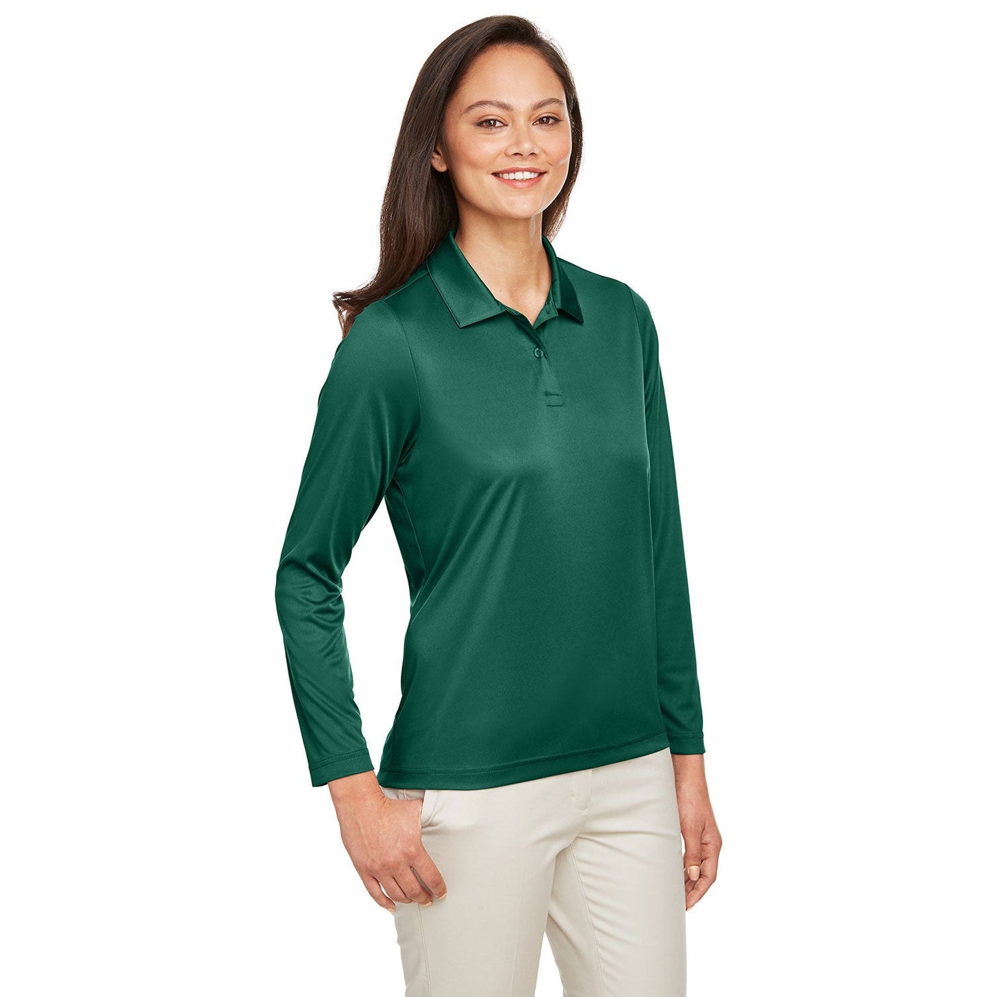 Black Polo Shirts - Team 365 - Ladies Performance Poly
