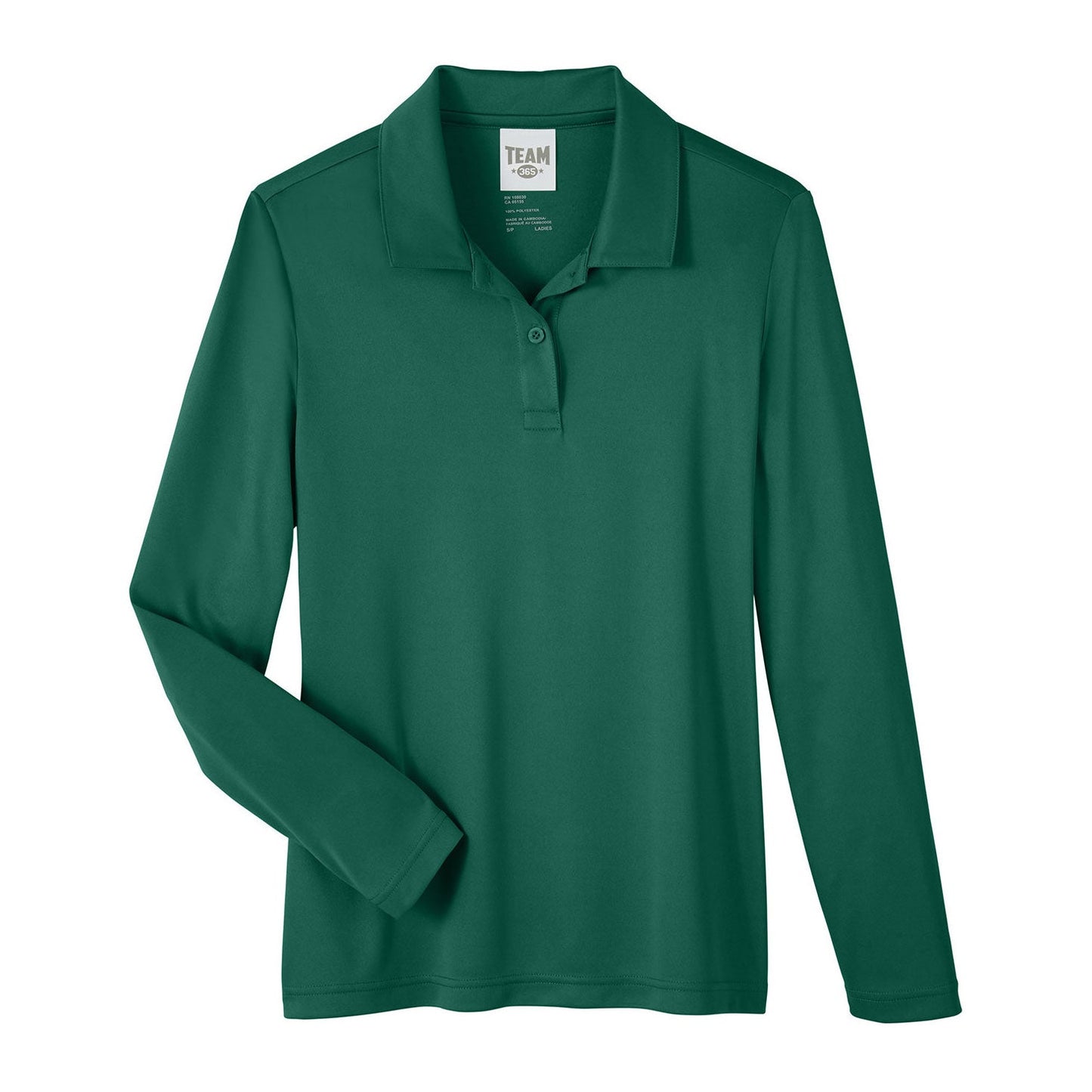 Black Polo Shirts - Team 365 - Ladies Performance Poly
