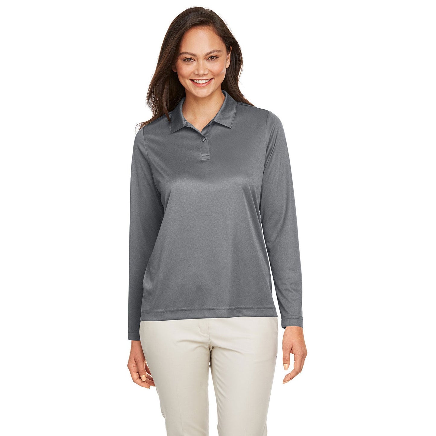 Black Polo Shirts - Team 365 - Ladies Performance Poly