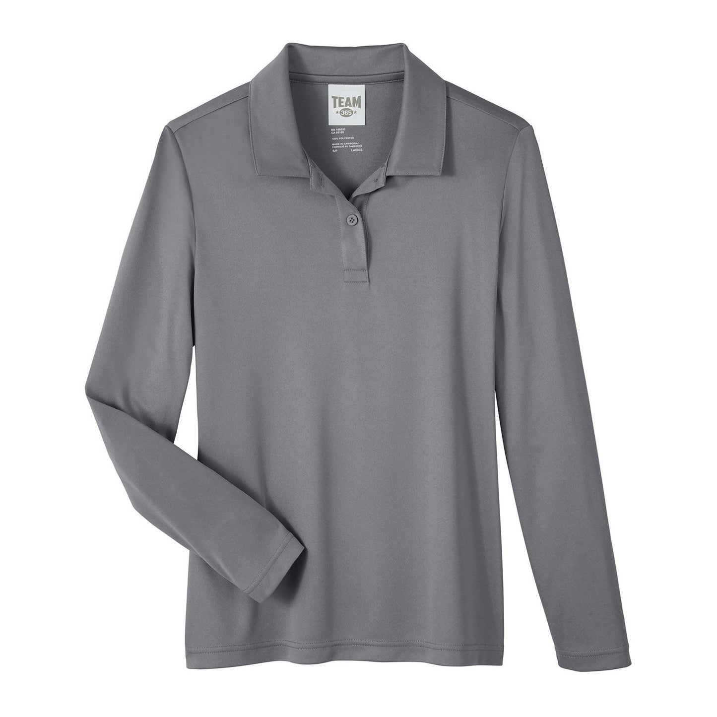 Black Polo Shirts - Team 365 - Ladies Performance Poly