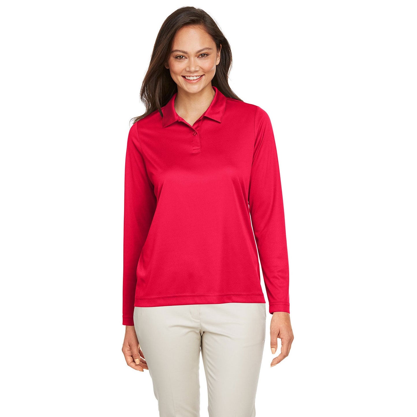 Black Polo Shirts - Team 365 - Ladies Performance Poly