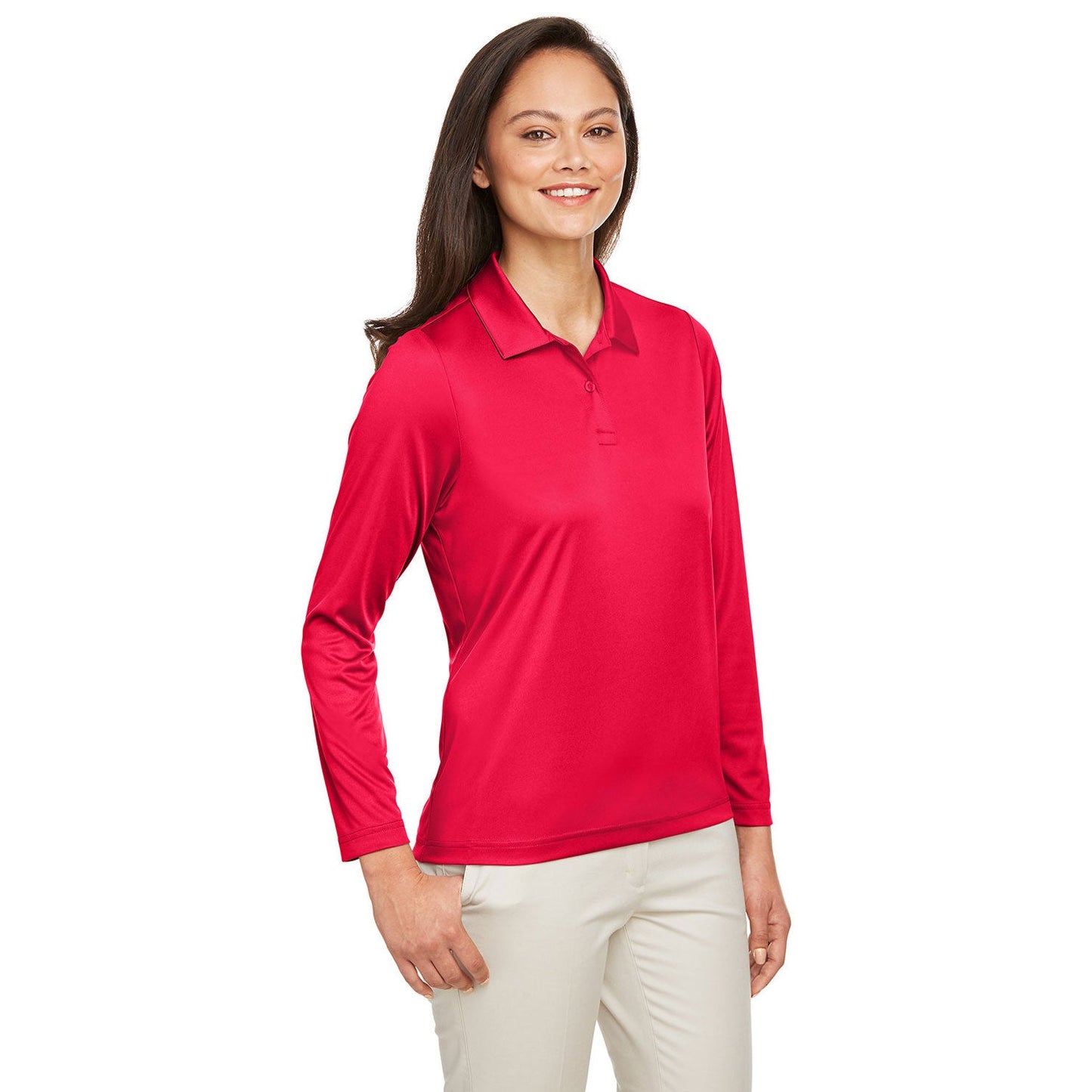Black Polo Shirts - Team 365 - Ladies Performance Poly