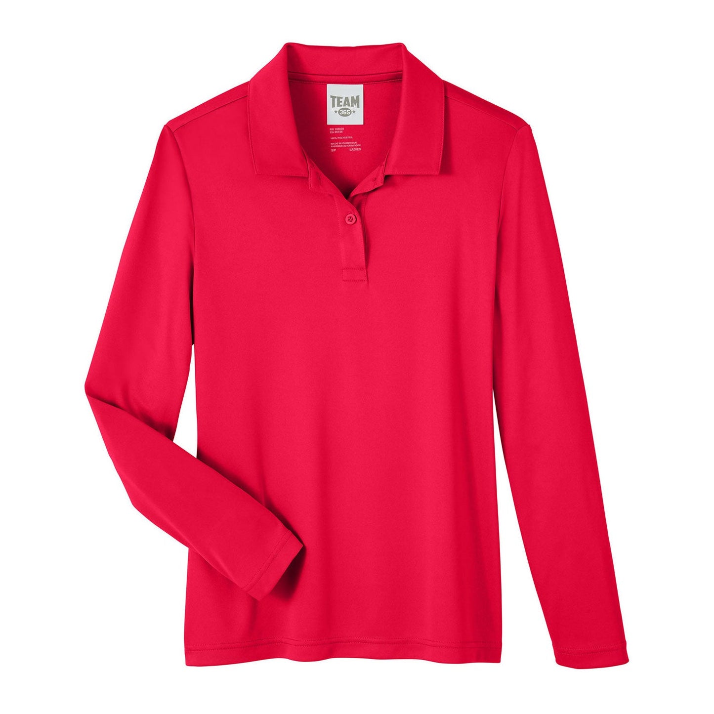Black Polo Shirts - Team 365 - Ladies Performance Poly