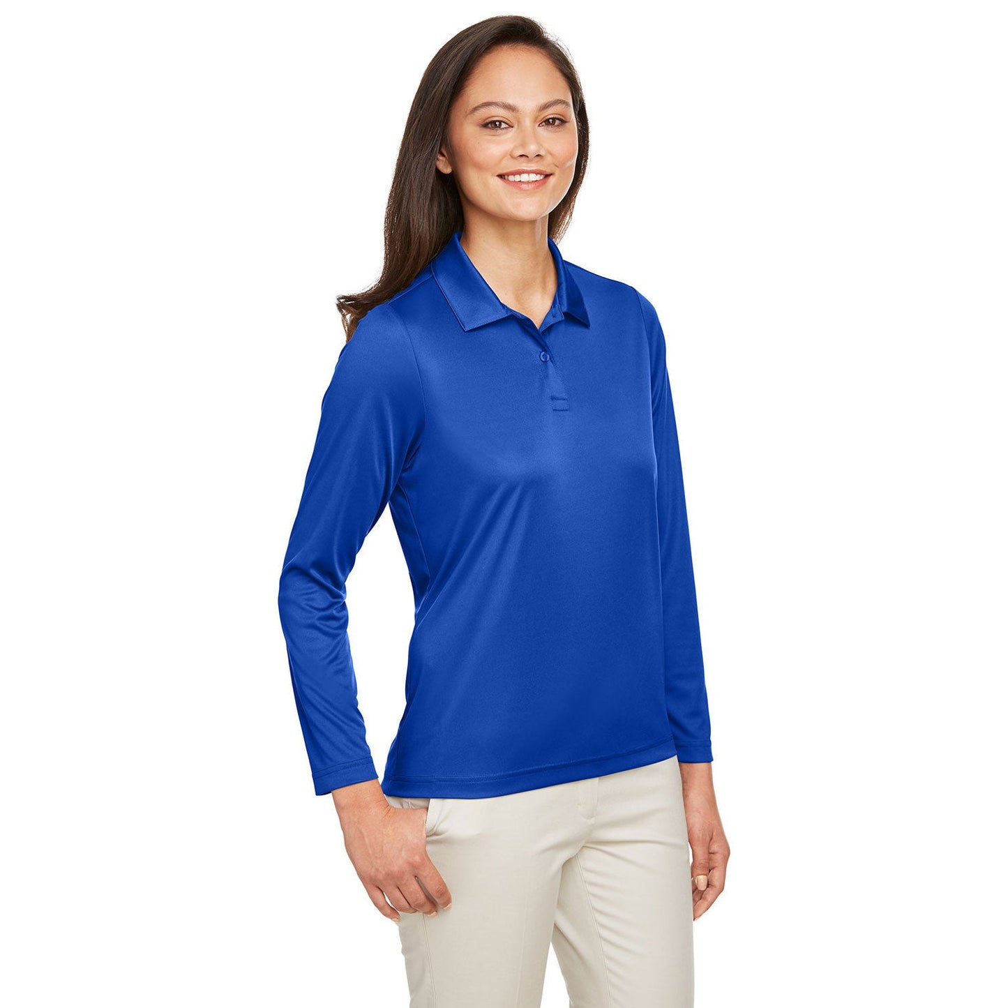Black Polo Shirts - Team 365 - Ladies Performance Poly