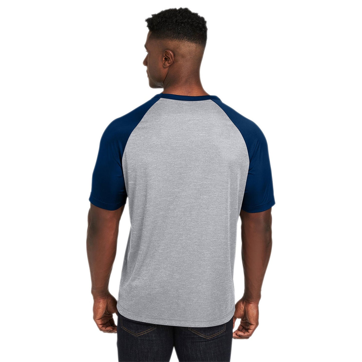 Athletic Heather T-Shirt - Team 365 - Colorblock Design