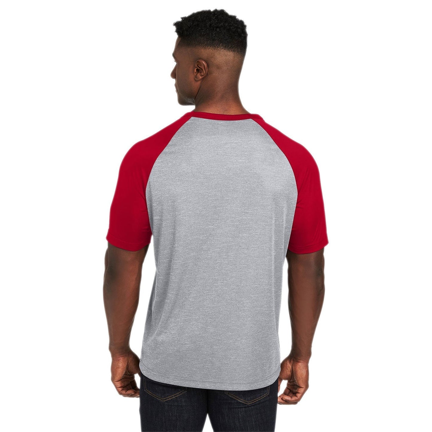 Athletic Heather T-Shirt - Team 365 - Colorblock Design