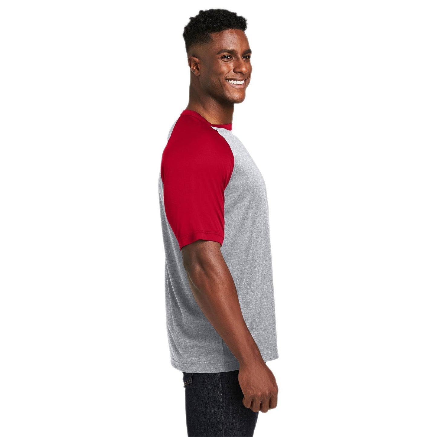 Athletic Heather T-Shirt - Team 365 - Colorblock Design