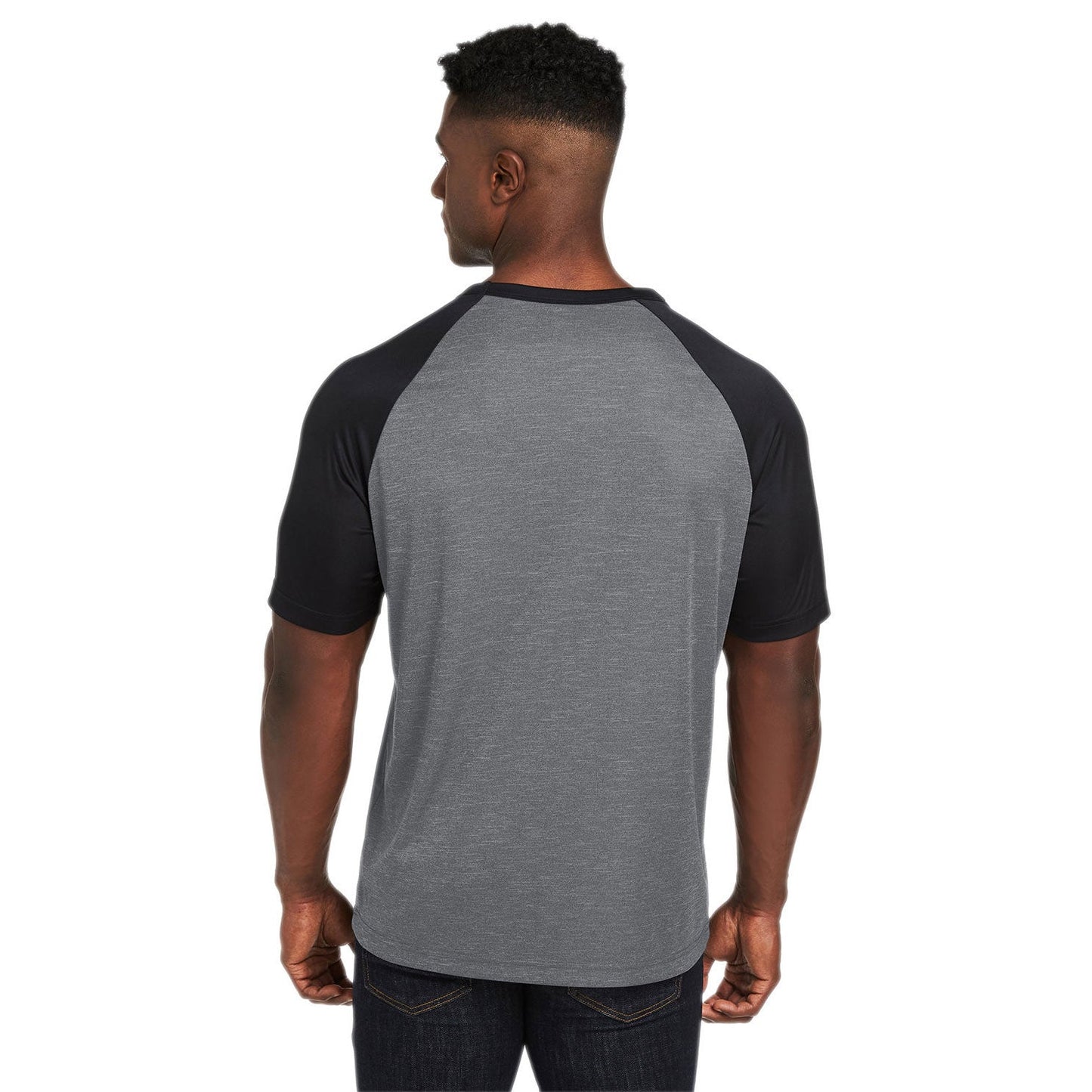 Athletic Heather T-Shirt - Team 365 - Colorblock Design