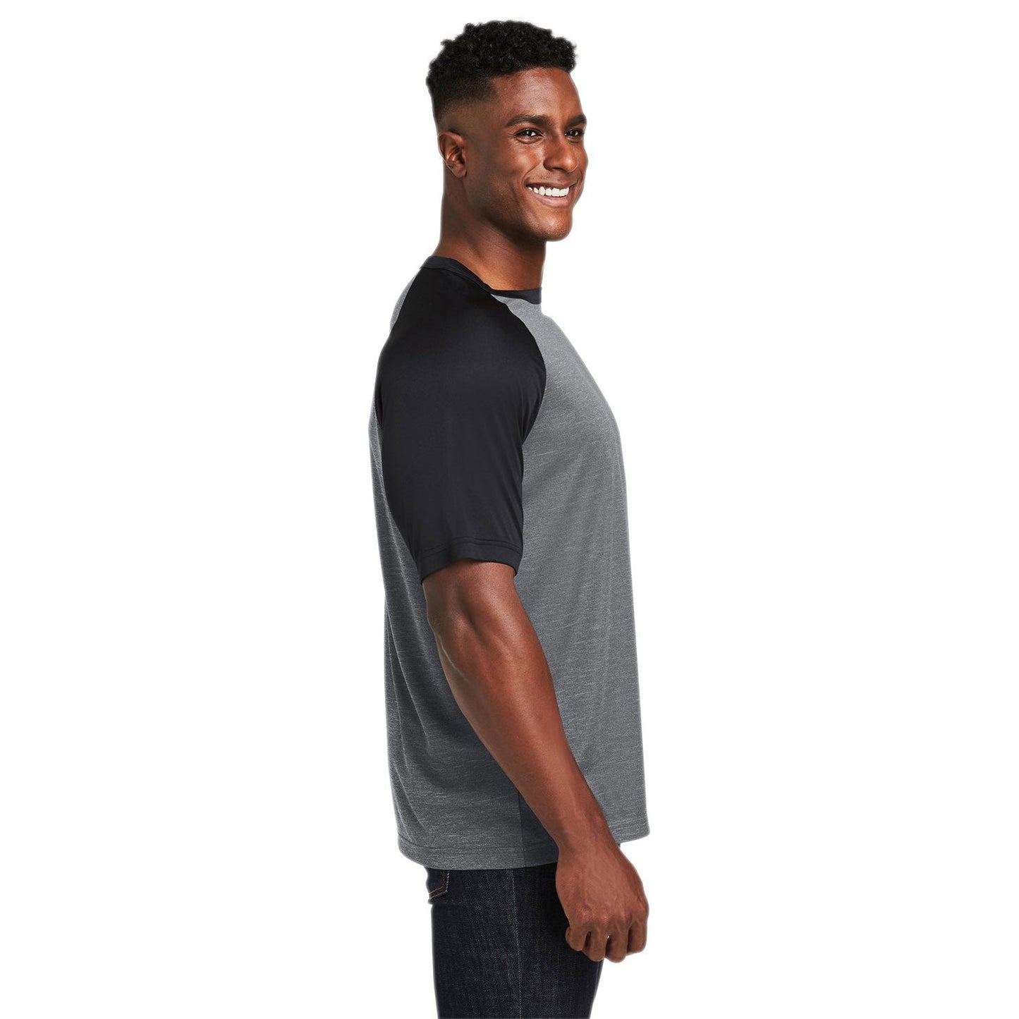 Athletic Heather T-Shirt - Team 365 - Colorblock Design