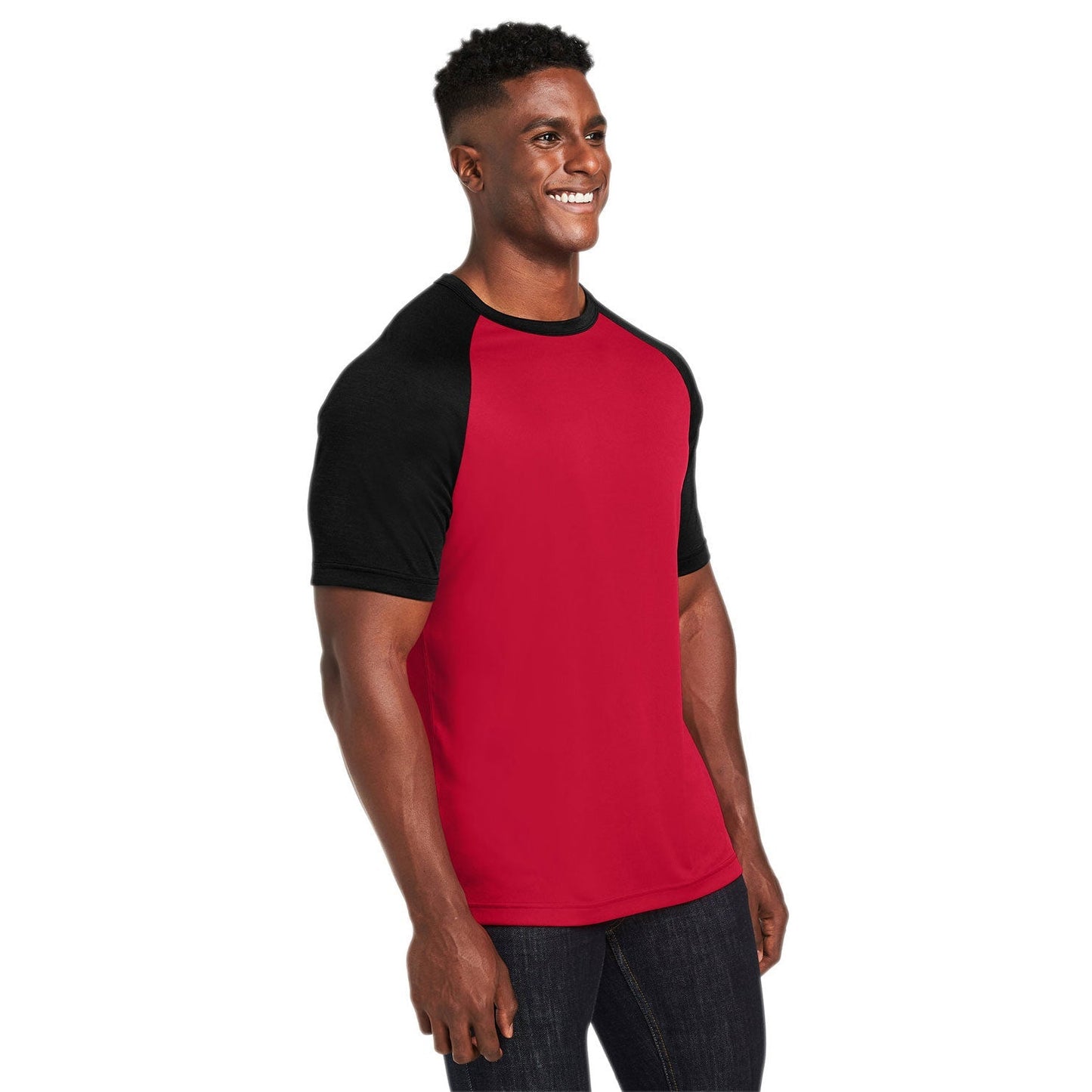Athletic Heather T-Shirt - Team 365 - Colorblock Design