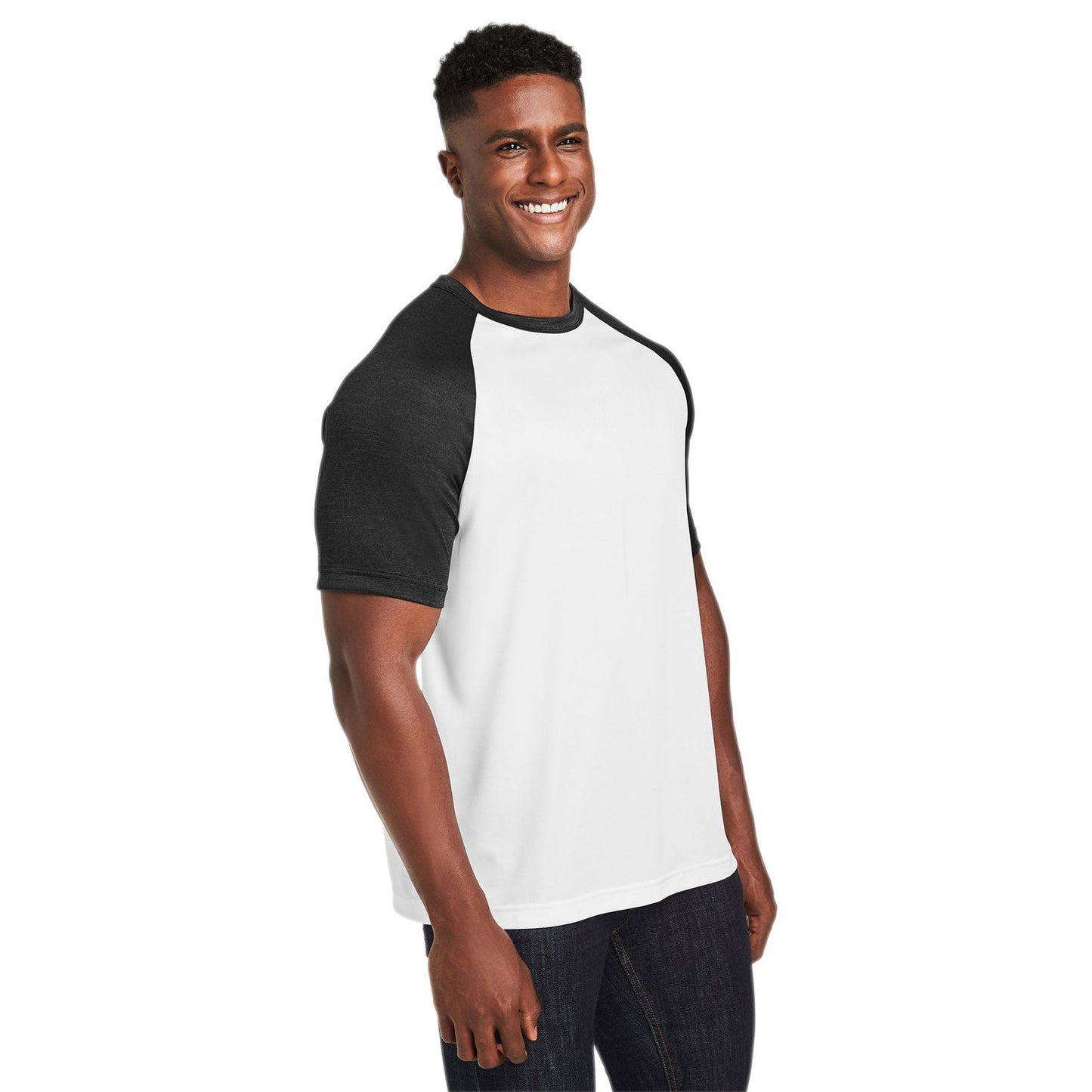 Athletic Heather T-Shirt - Team 365 - Colorblock Design