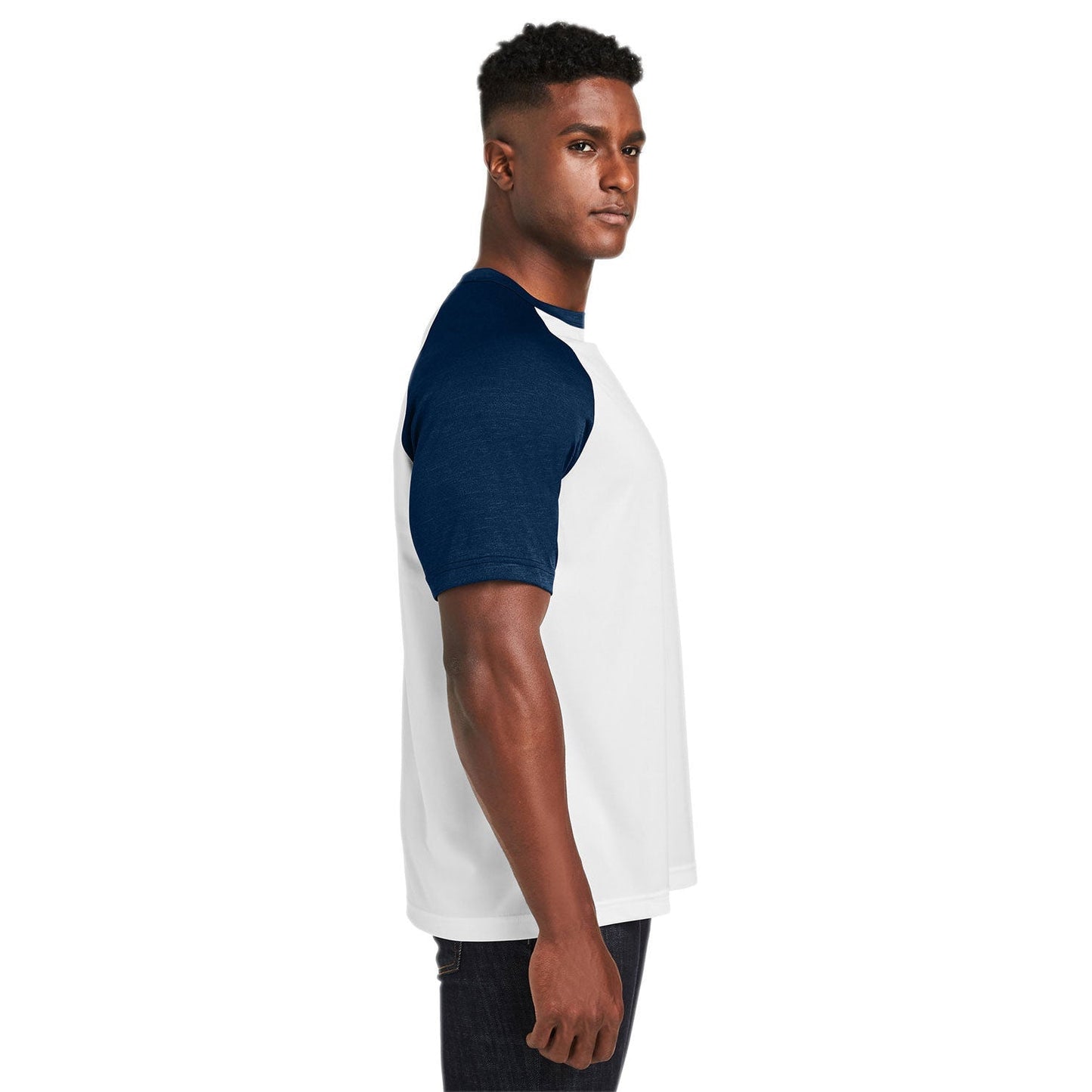 Athletic Heather T-Shirt - Team 365 - Colorblock Design