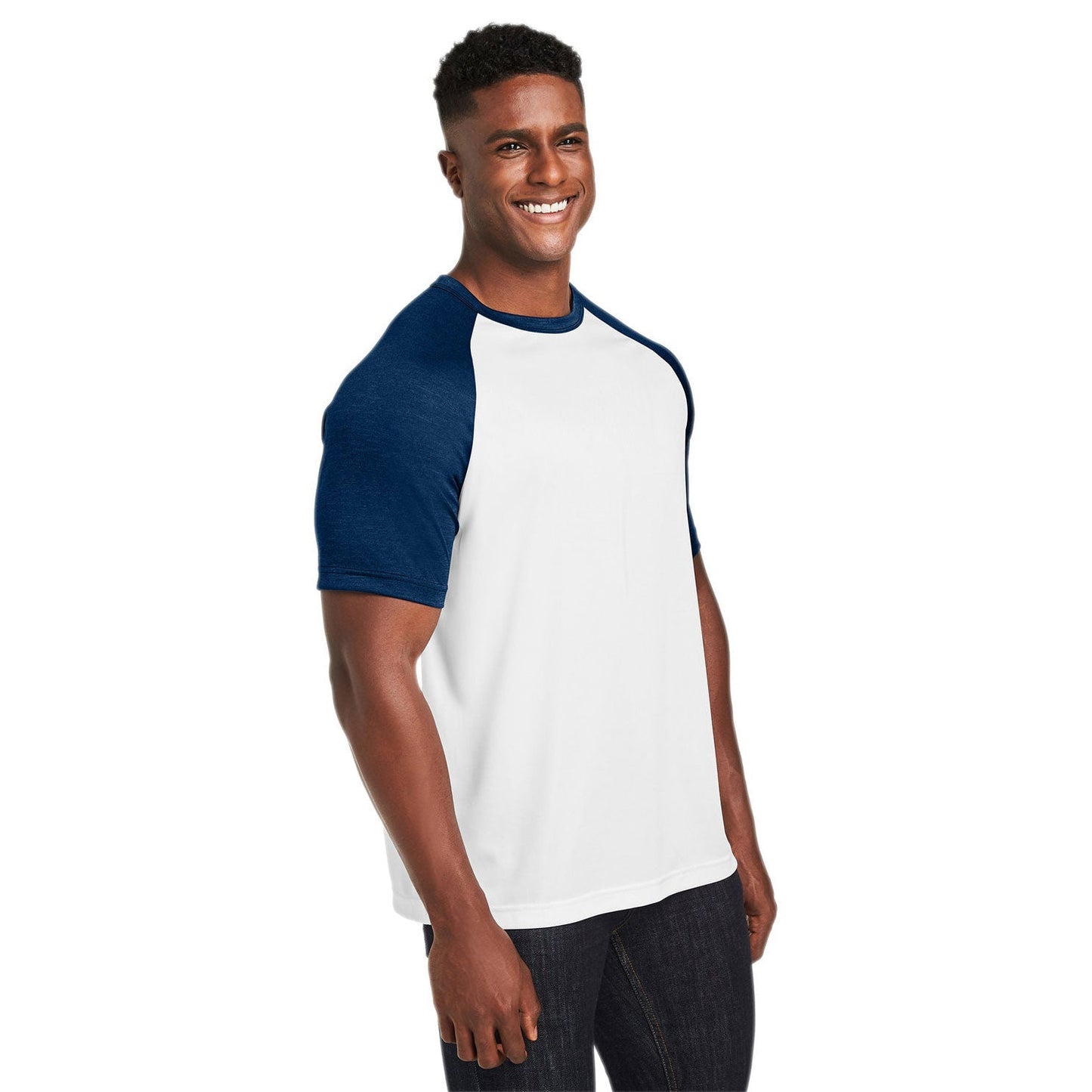 Athletic Heather T-Shirt - Team 365 - Colorblock Design