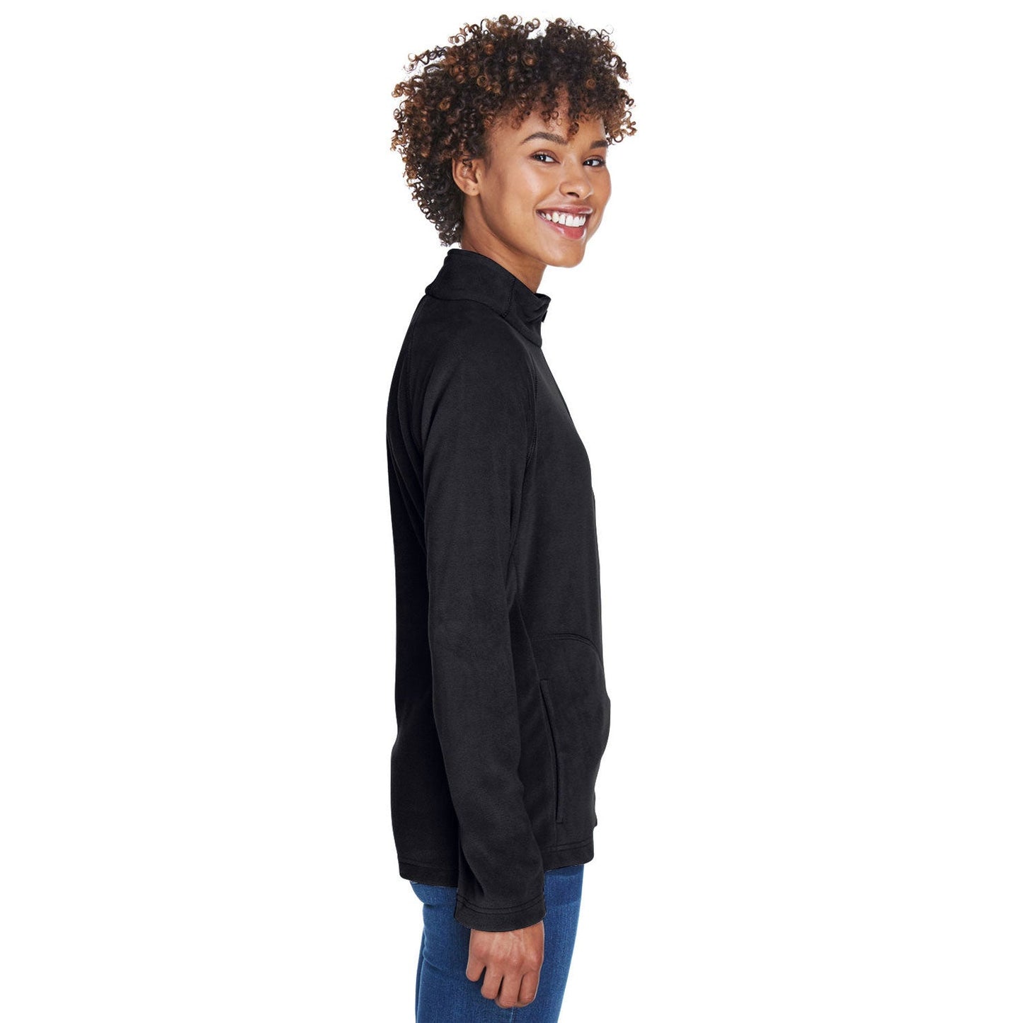 Black Microfleece Jacket - Team 365 - Women's Comfort