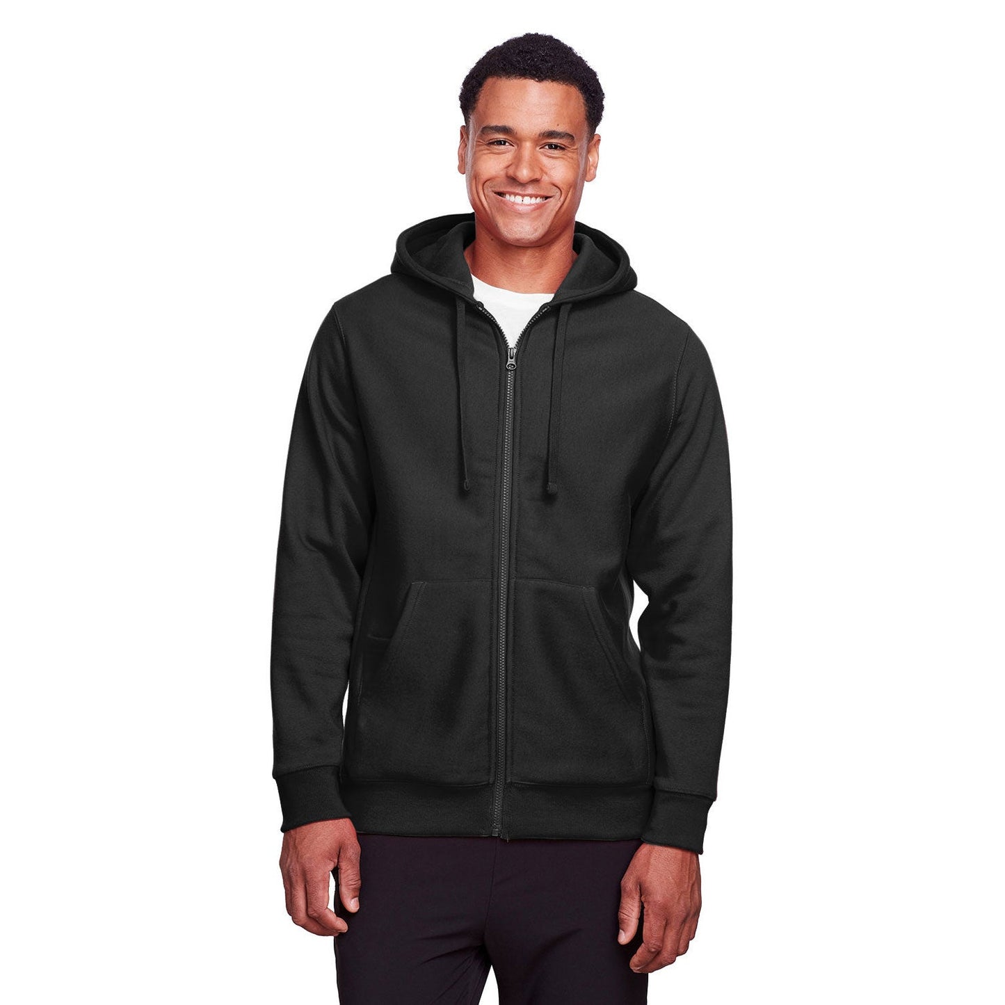 Black Hooded Sweatshirt - Team 365 - Heavyweight Fleece