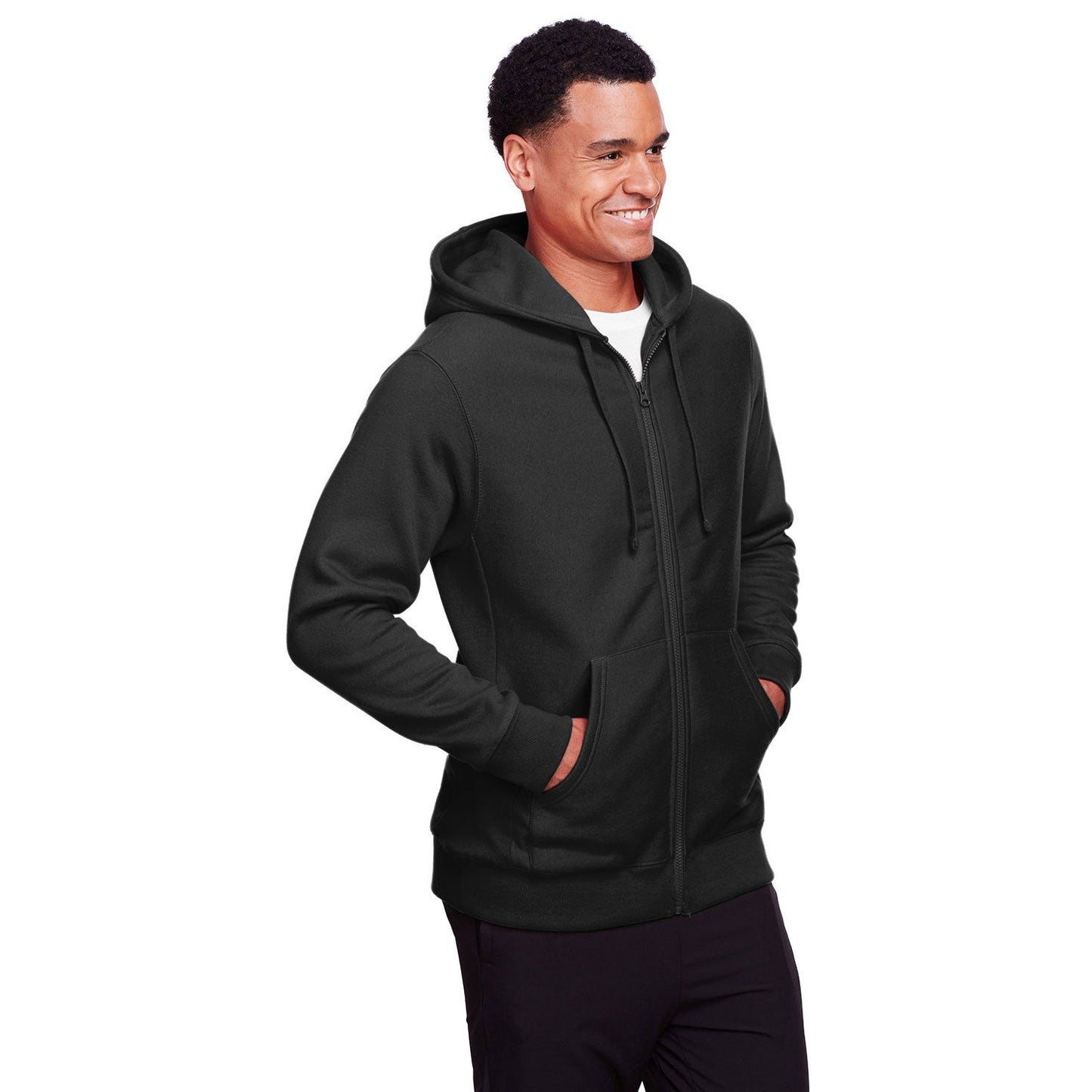 Black Hooded Sweatshirt - Team 365 - Heavyweight Fleece