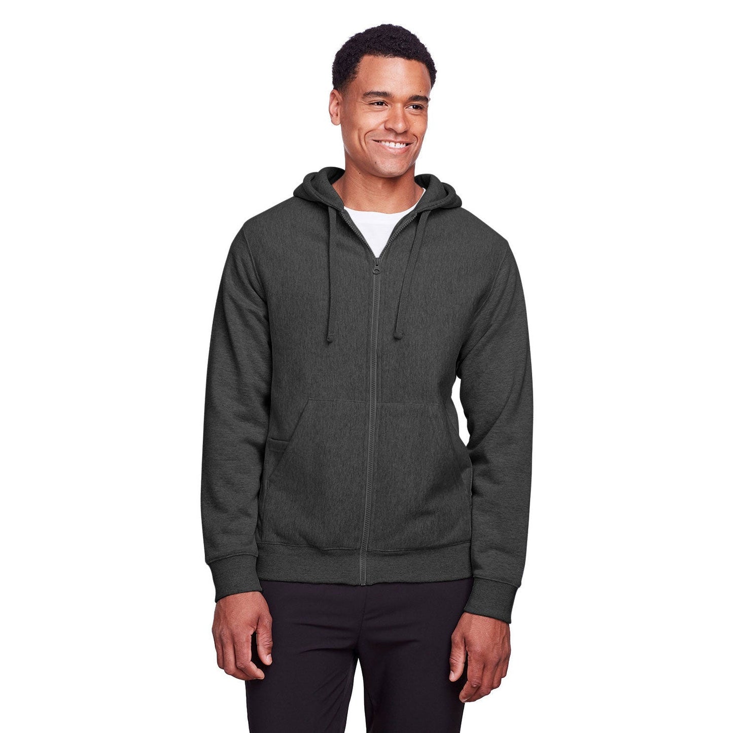 Black Hooded Sweatshirt - Team 365 - Heavyweight Fleece