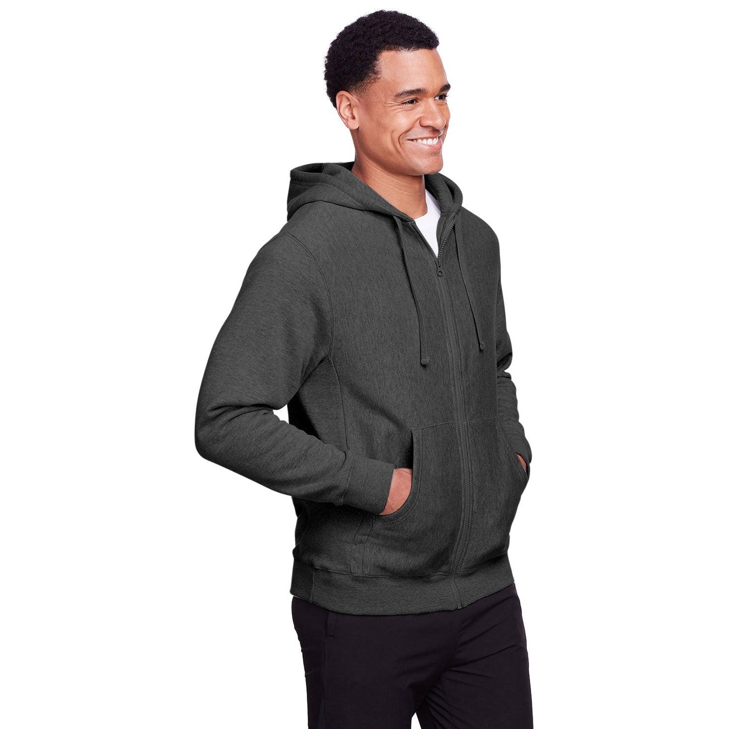 Black Hooded Sweatshirt - Team 365 - Heavyweight Fleece