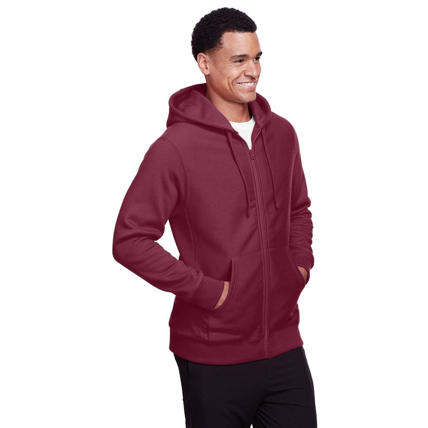 Black Hooded Sweatshirt - Team 365 - Heavyweight Fleece