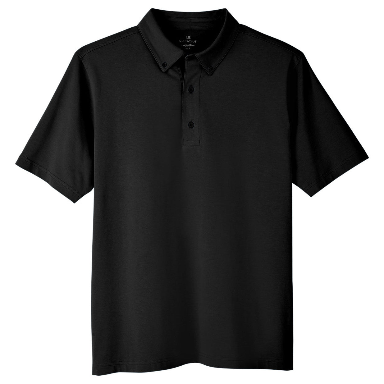 Black Polo Shirt - UltraClub - Stretch Cotton Performance