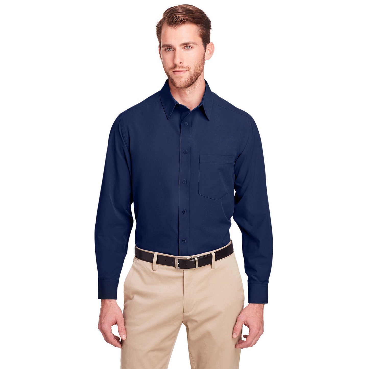 Black Button Up Shirts - UltraClub - Performance Woven